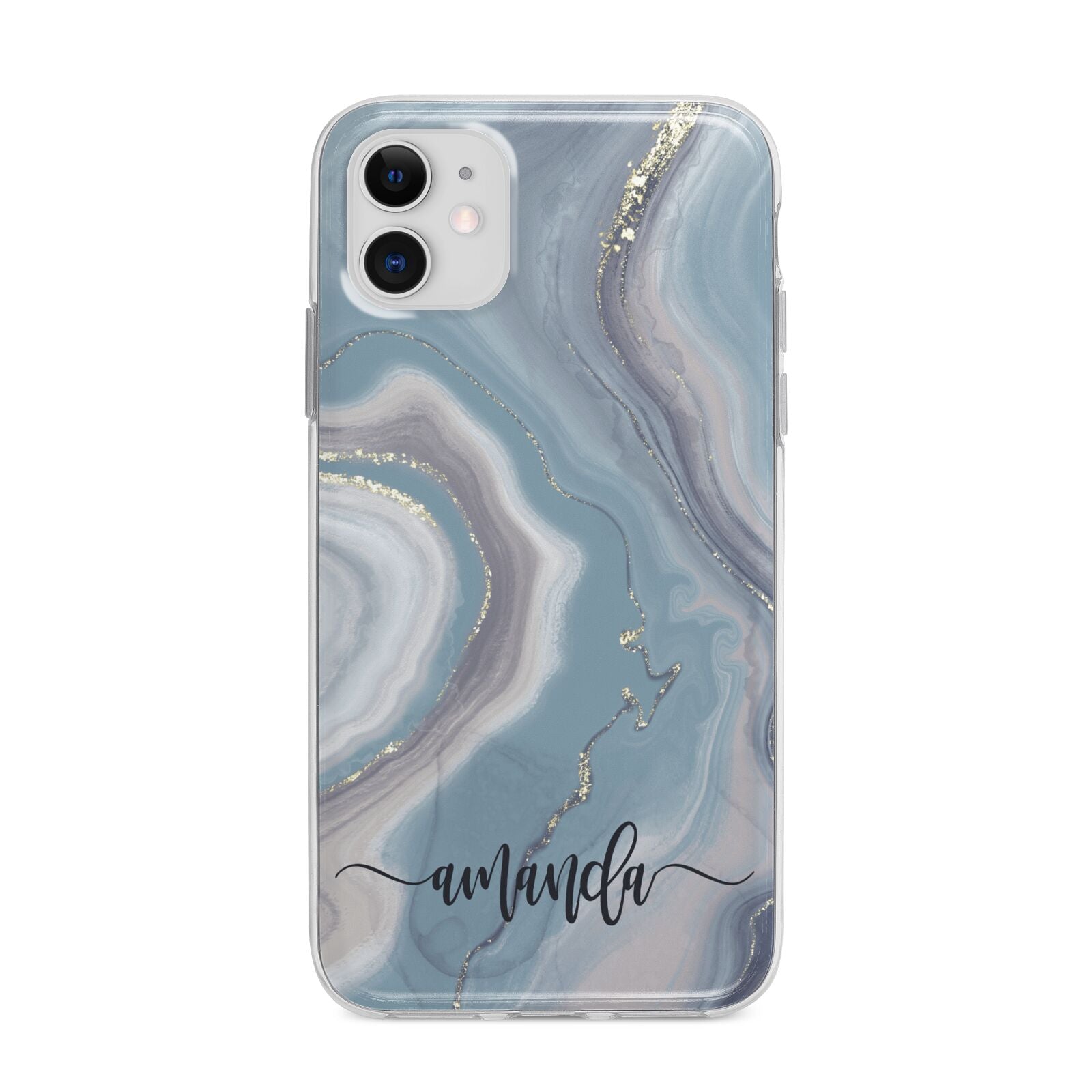 Custom Agate Apple iPhone 11 in White with Bumper Case