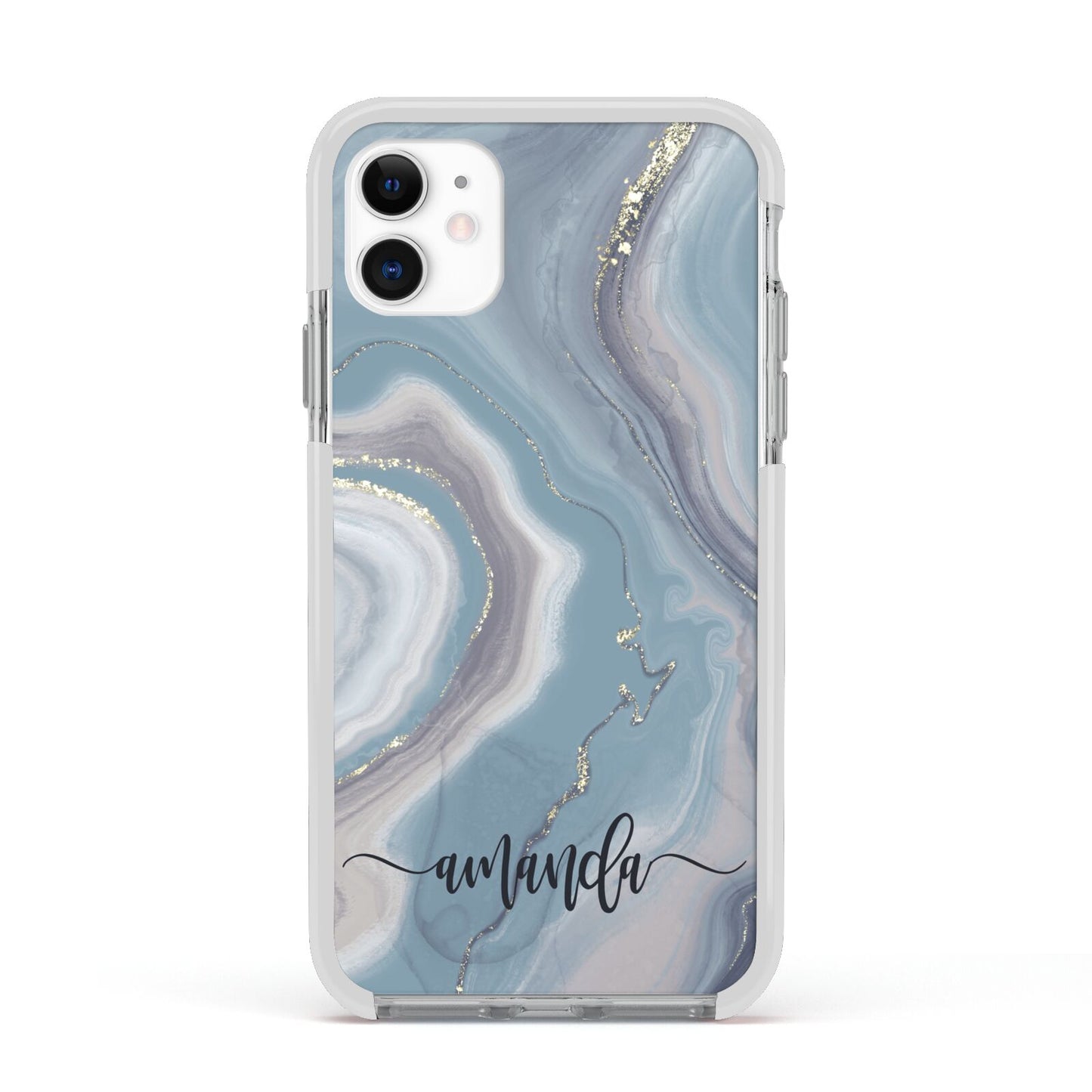 Custom Agate Apple iPhone 11 in White with White Impact Case