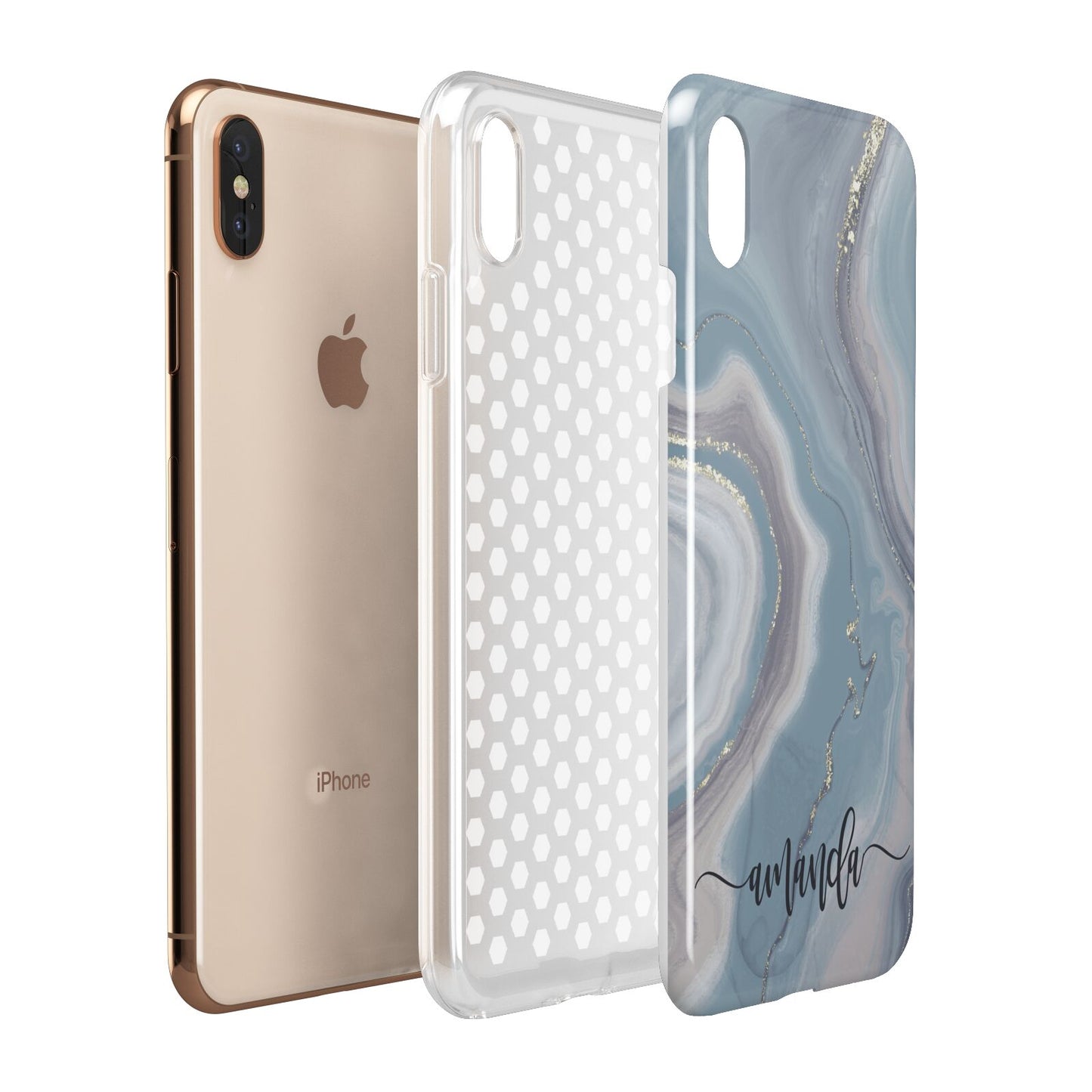 Custom Agate Apple iPhone Xs Max 3D Tough Case Expanded View