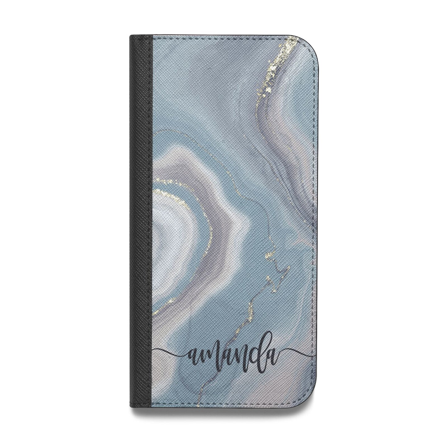 Custom Agate Vegan Leather Flip iPhone Case