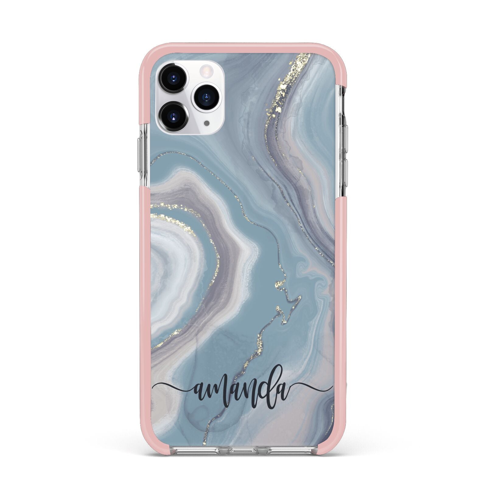 Custom Agate iPhone 11 Pro Max Impact Pink Edge Case