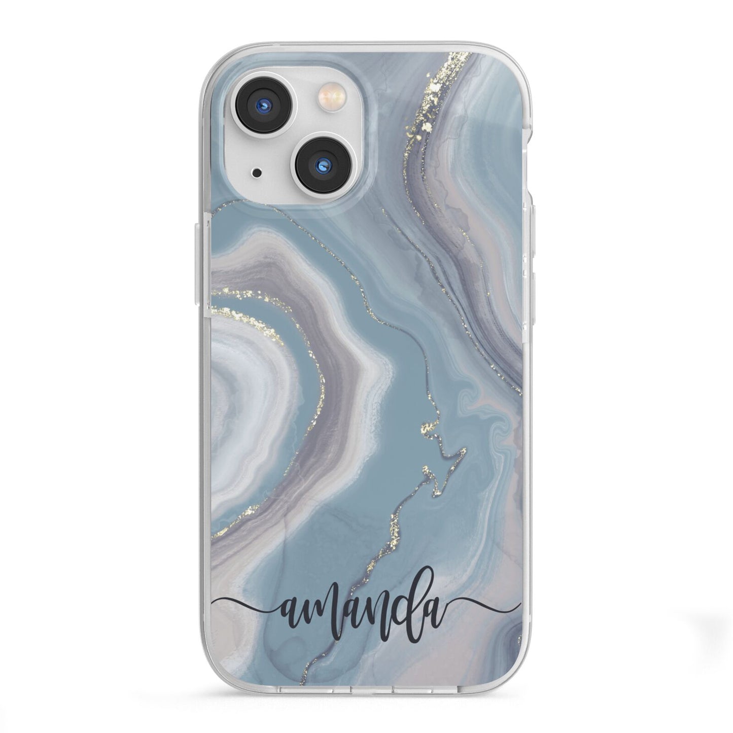 Custom Agate iPhone 13 Mini TPU Impact Case with White Edges