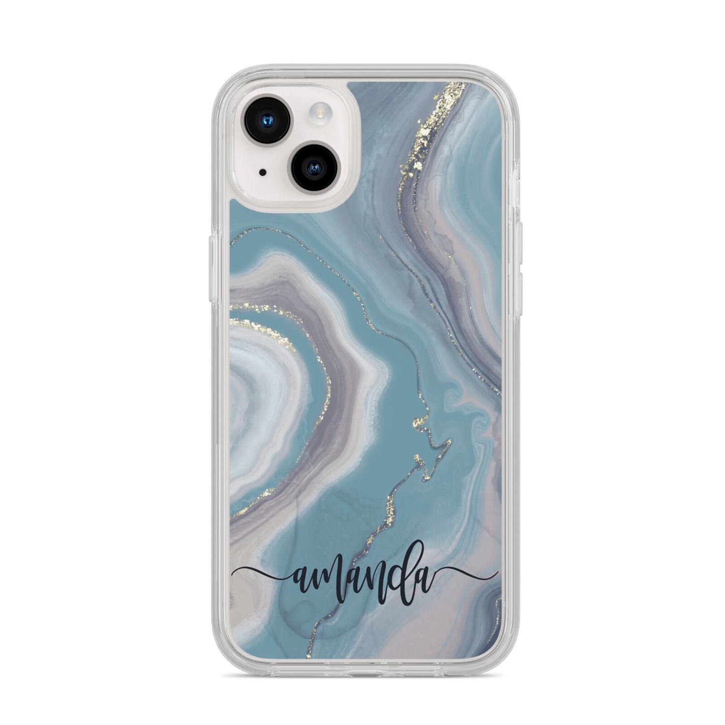 Custom Agate iPhone 14 Plus Clear Tough Case Starlight