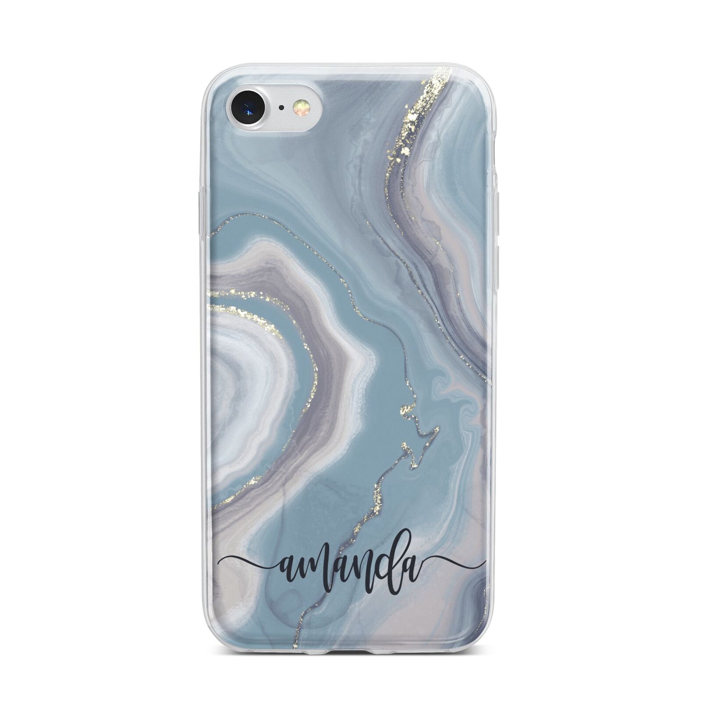 Custom Agate iPhone 7 Bumper Case on Silver iPhone