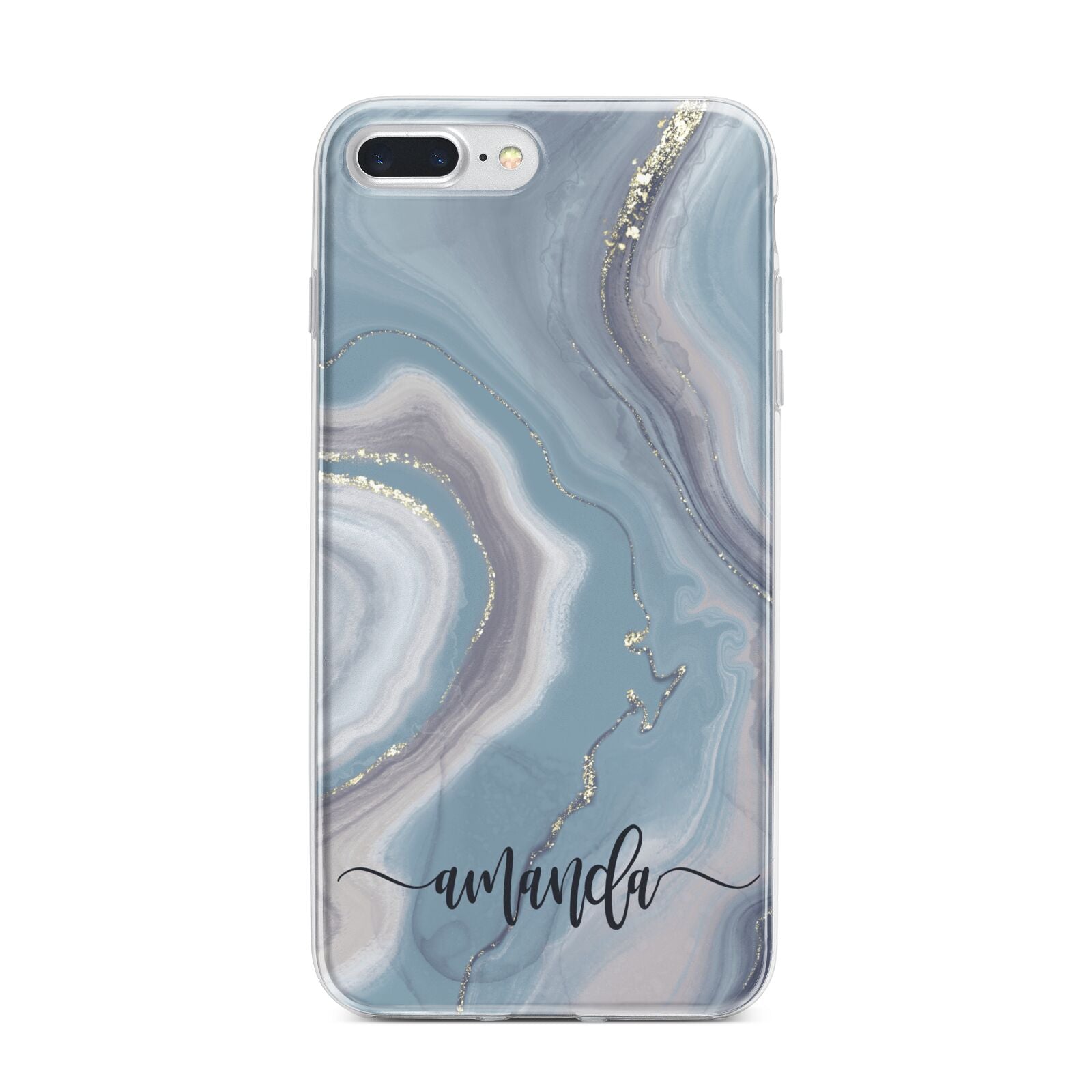 Custom Agate iPhone 7 Plus Bumper Case on Silver iPhone