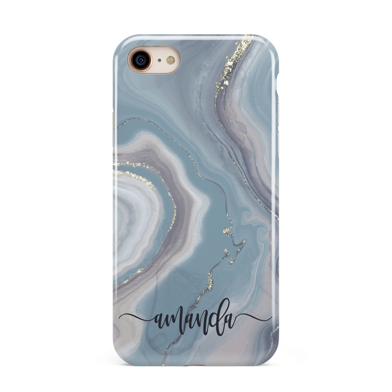 Custom Agate iPhone 8 3D Tough Case on Gold Phone