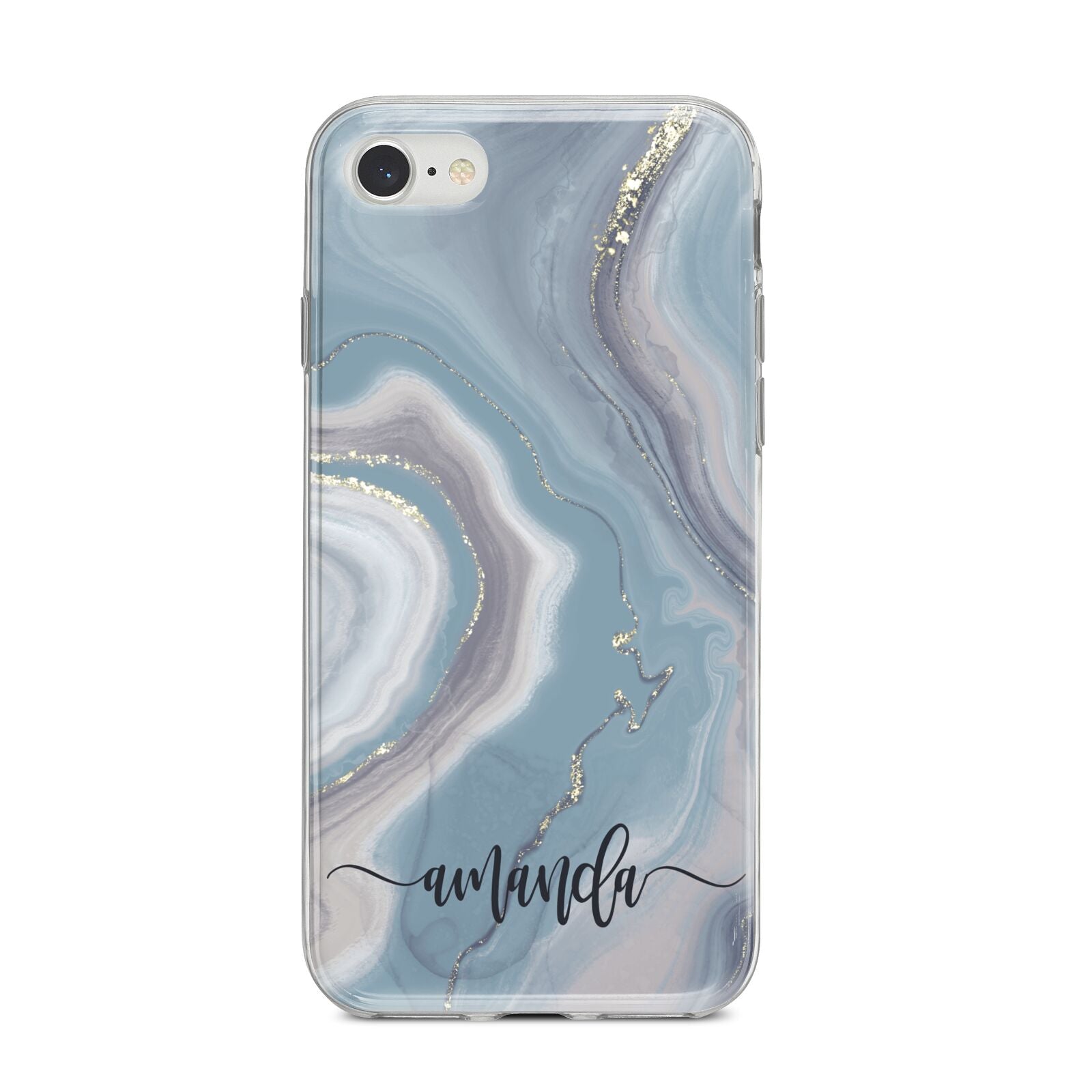 Custom Agate iPhone 8 Bumper Case on Silver iPhone