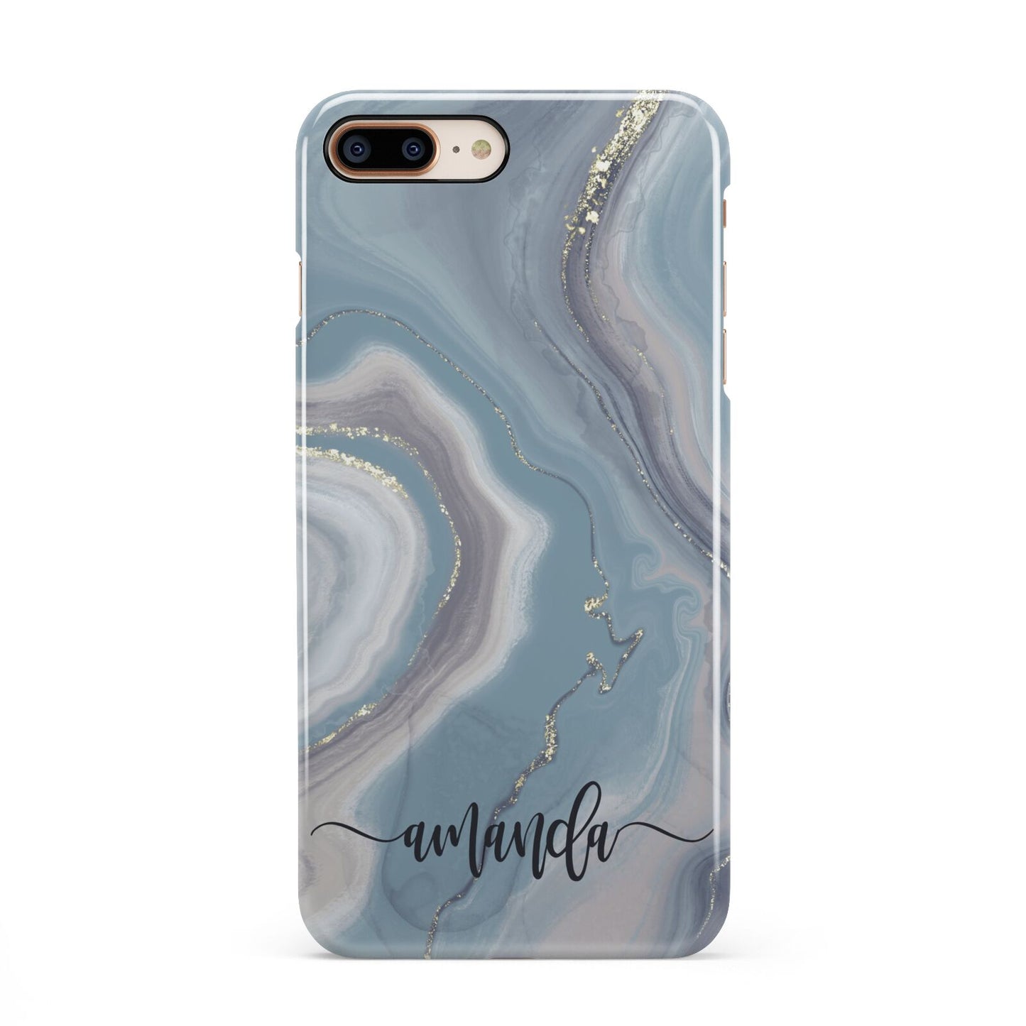 Custom Agate iPhone 8 Plus 3D Snap Case on Gold Phone