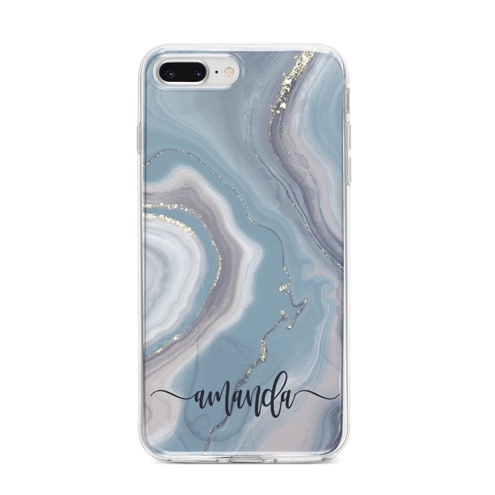 Custom Agate iPhone 8 Plus Bumper Case on Silver iPhone