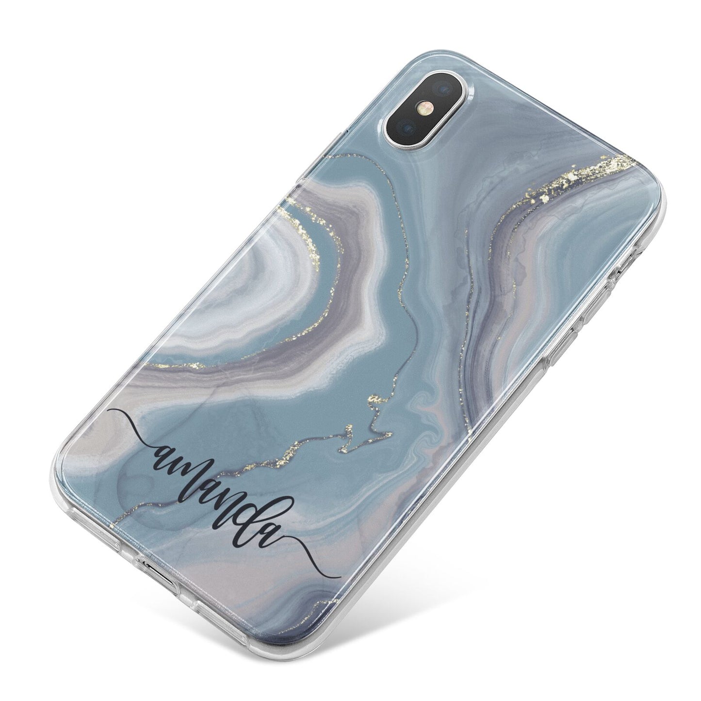 Custom Agate iPhone X Bumper Case on Silver iPhone