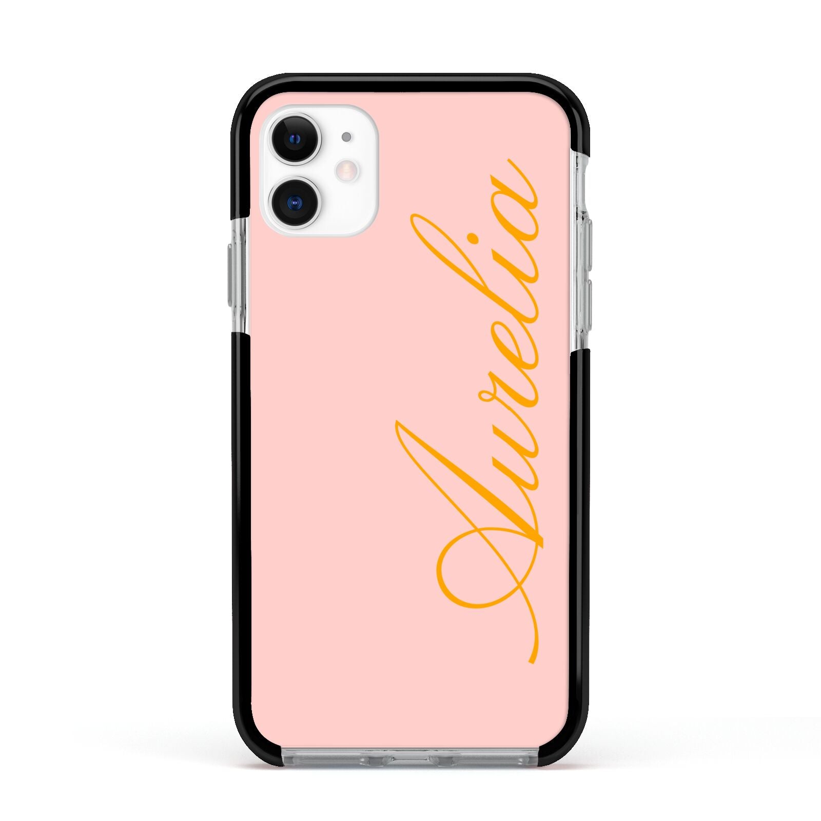 Custom Apple iPhone 11 in White with Black Impact Case