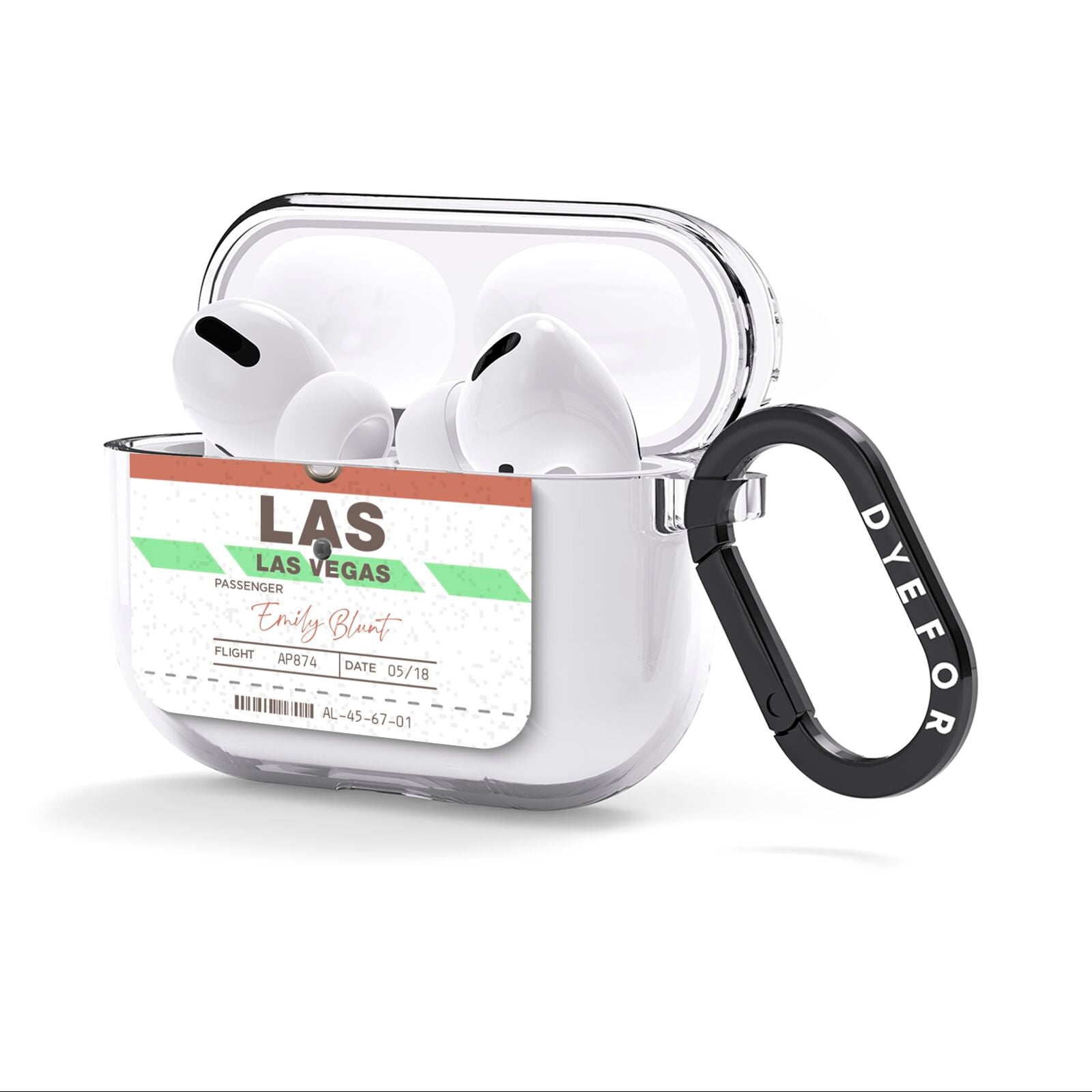 Custom Baggage Tag AirPods Clear Case 3rd Gen Side Image