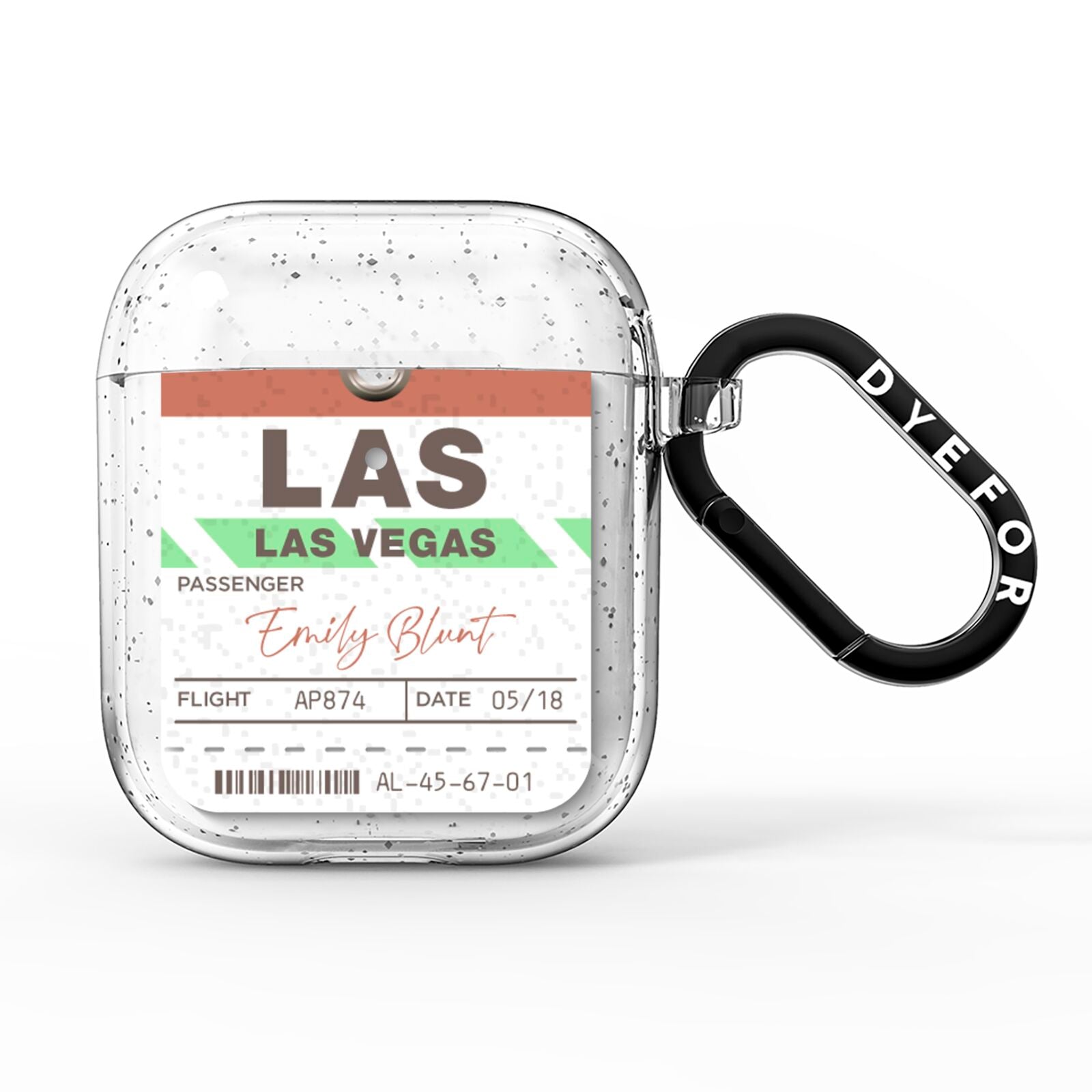 Custom Baggage Tag AirPods Glitter Case