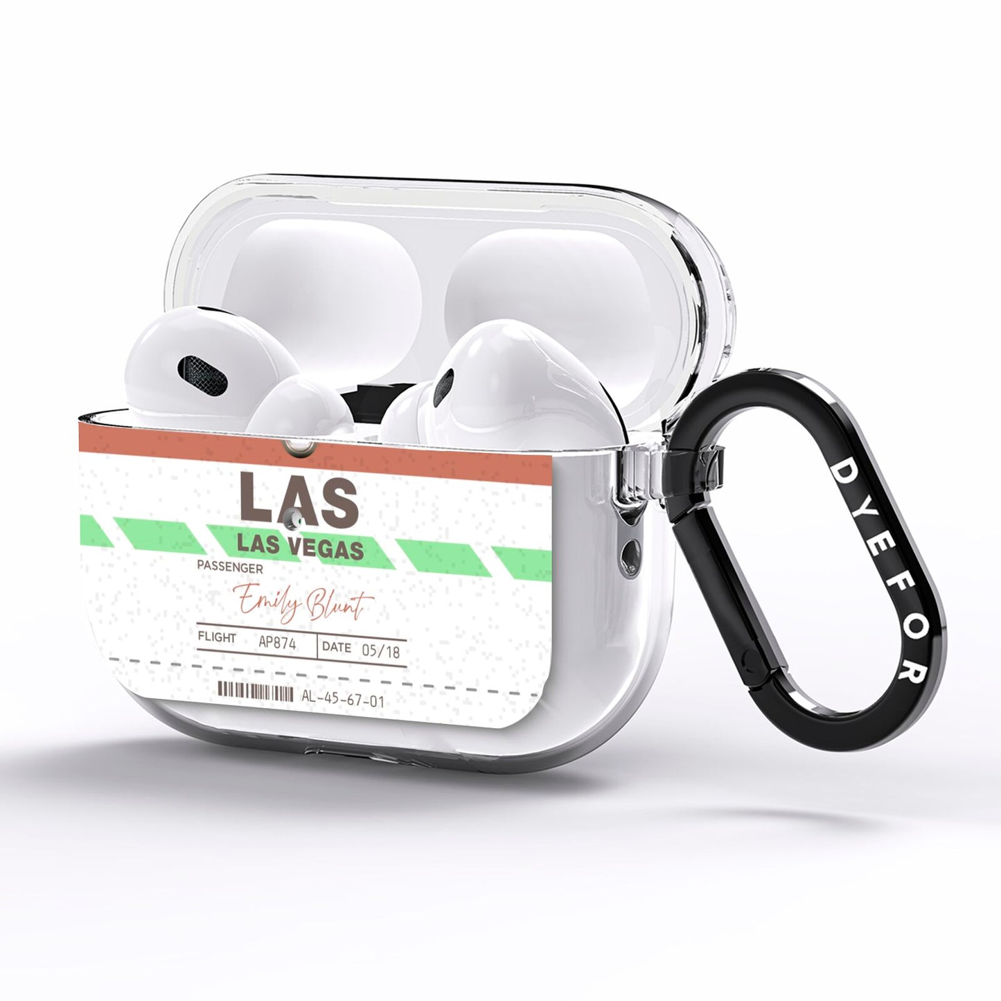 Custom Baggage Tag AirPods Pro Clear Case Side Image