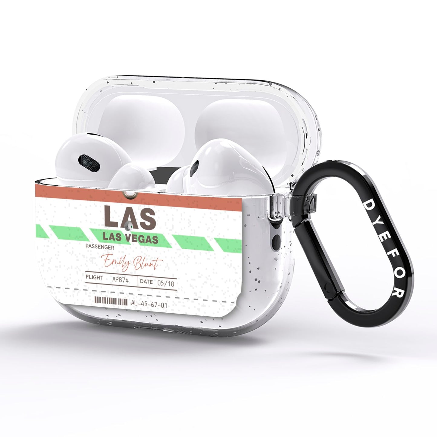 Custom Baggage Tag AirPods Pro Glitter Case Side Image
