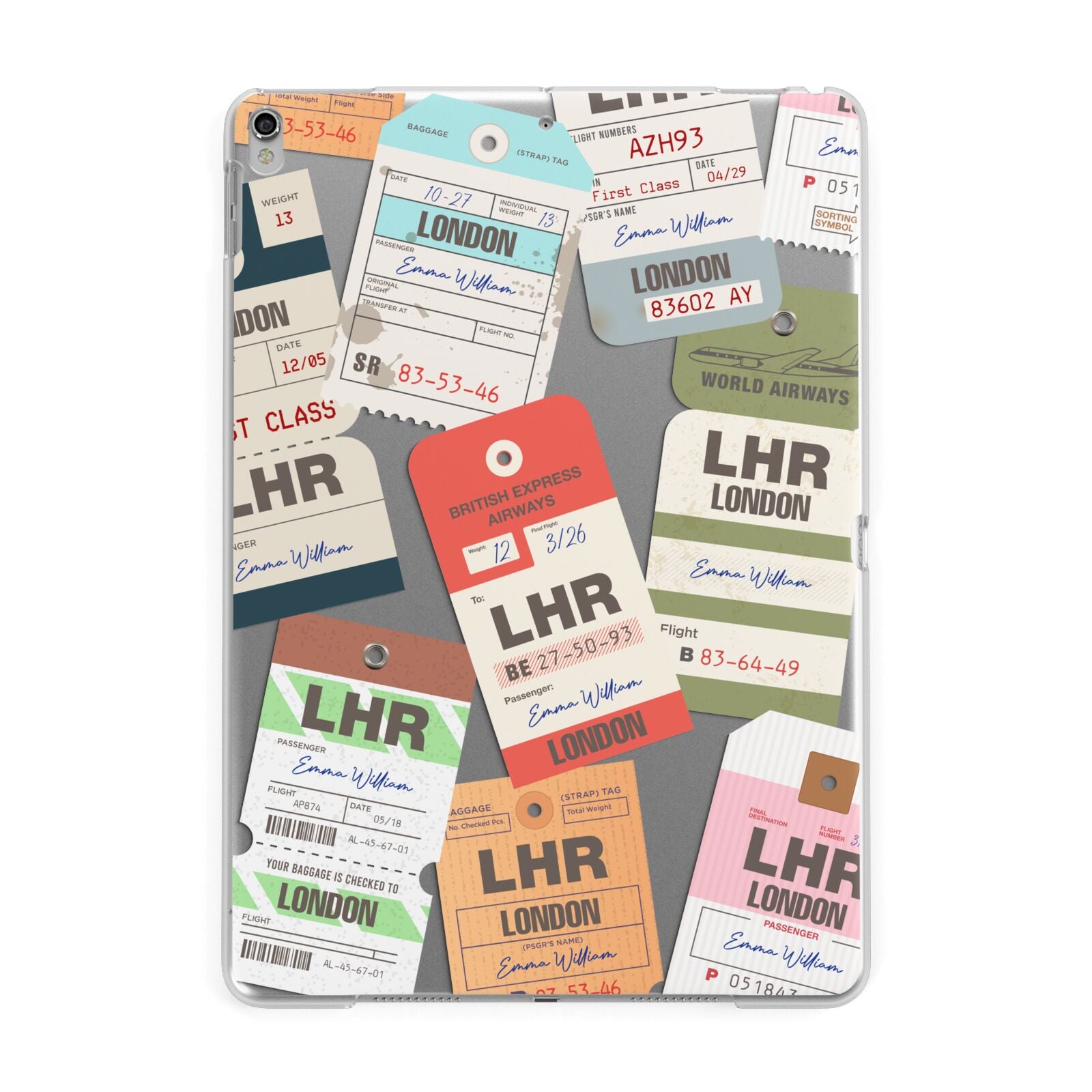 Custom Baggage Tag Collage Apple iPad Silver Case