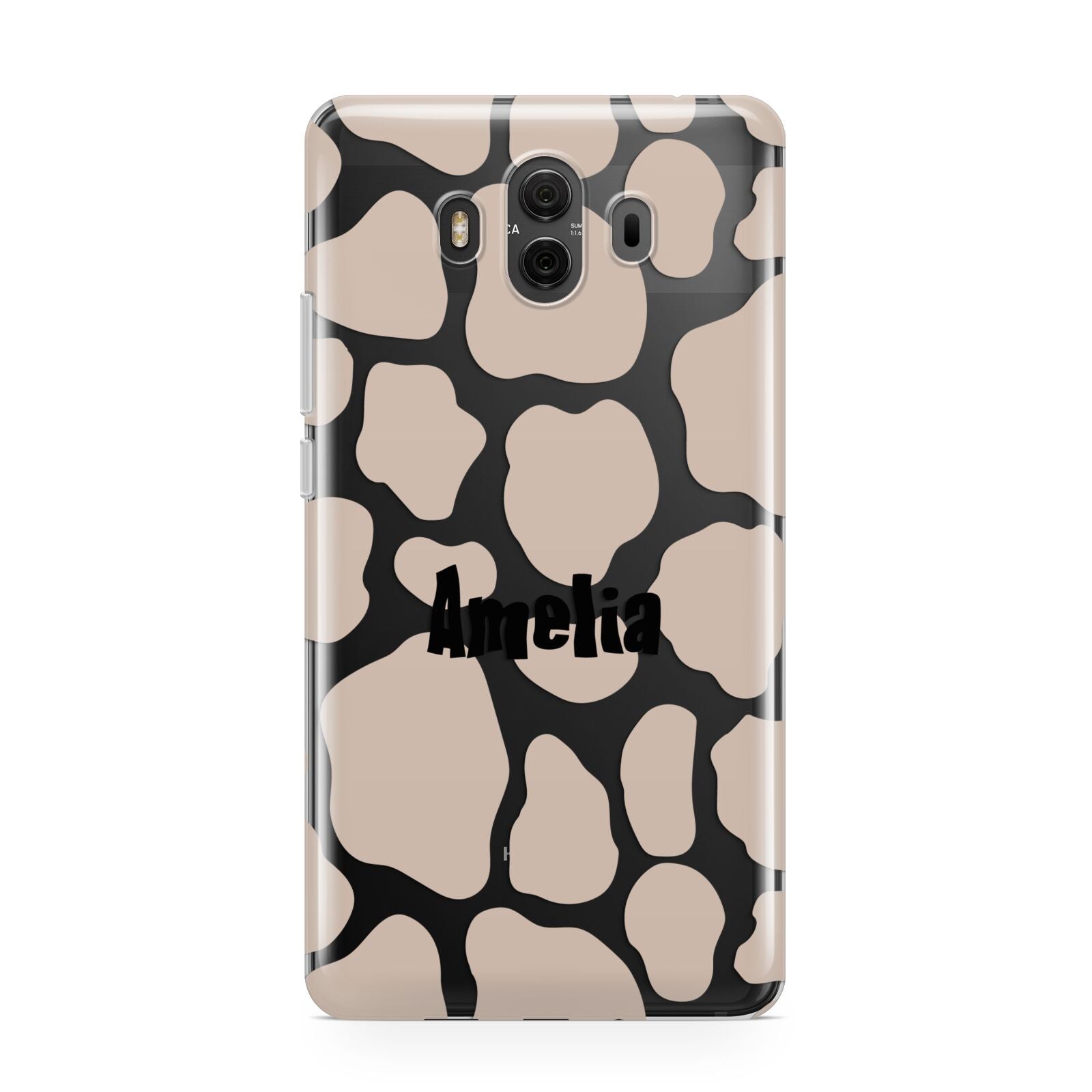 Custom Beige Cow Print Huawei Mate 10 Protective Phone Case