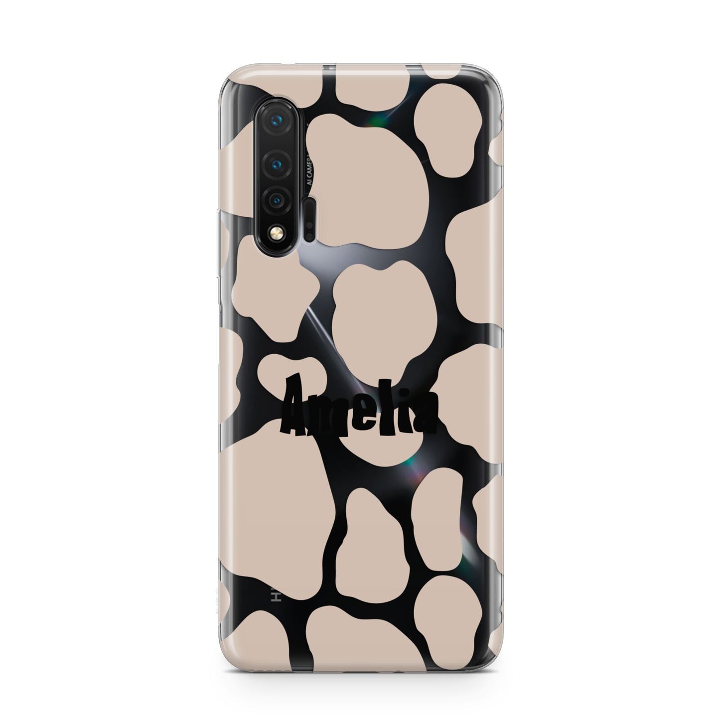 Custom Beige Cow Print Huawei Nova 6 Phone Case