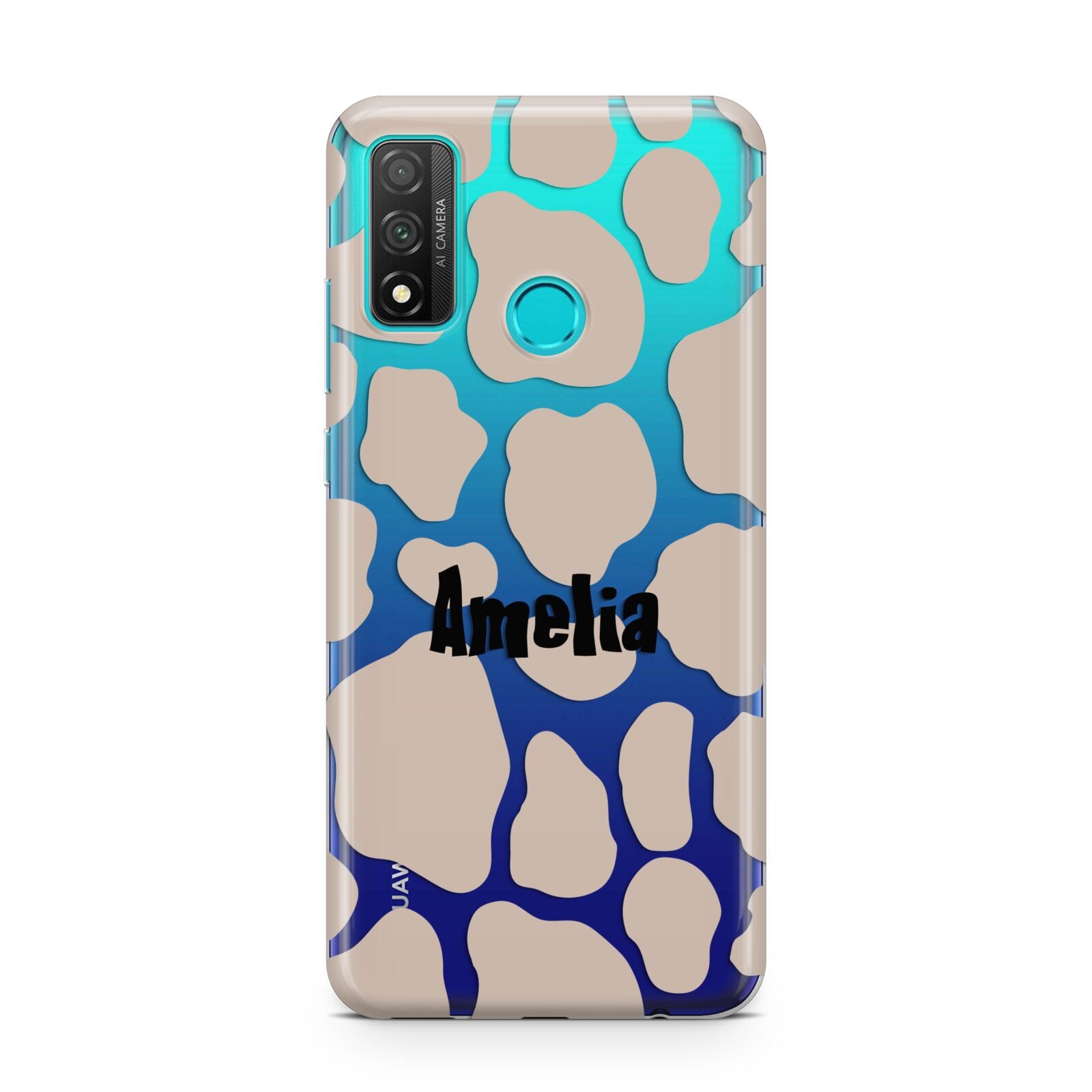 Custom Beige Cow Print Huawei P Smart 2020