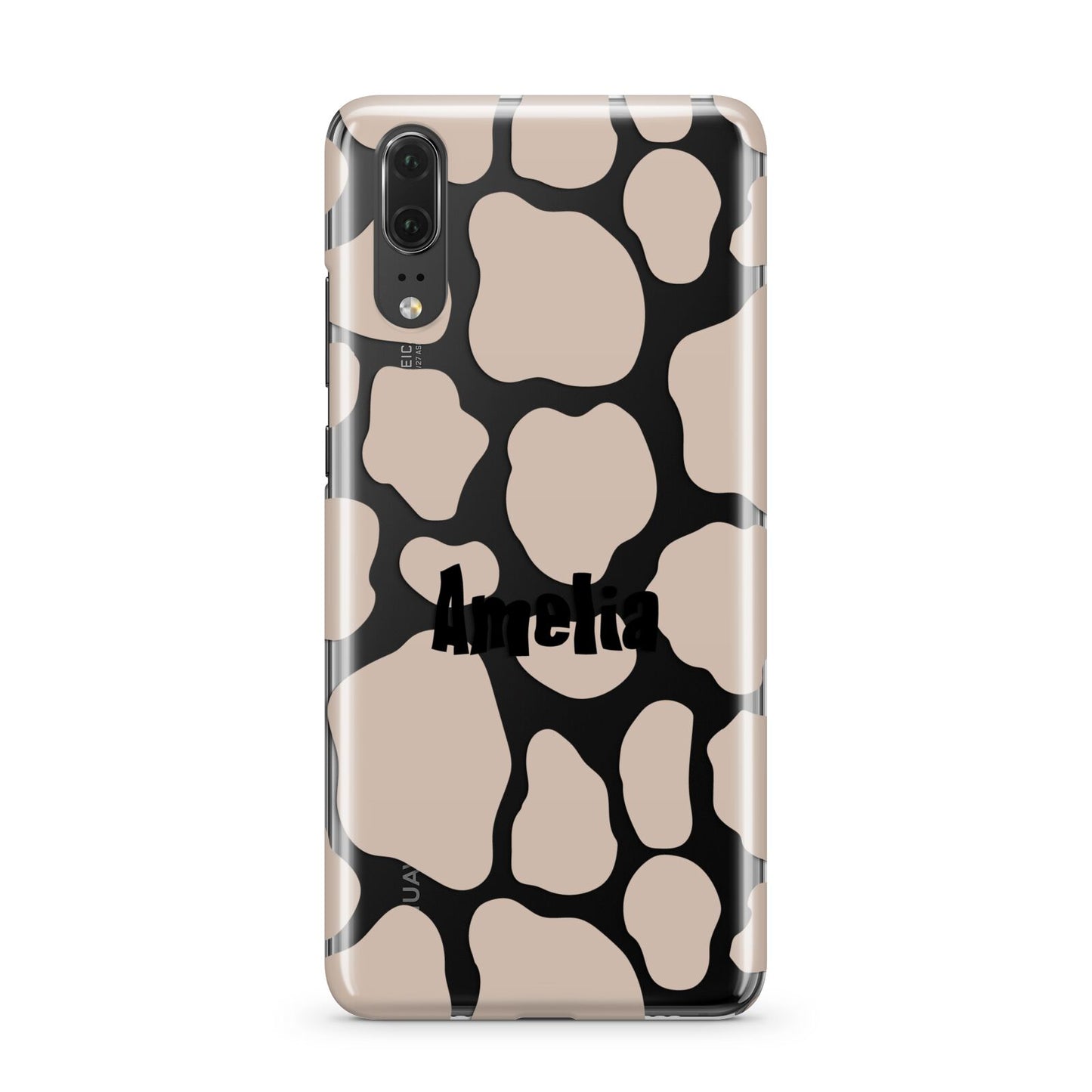 Custom Beige Cow Print Huawei P20 Phone Case