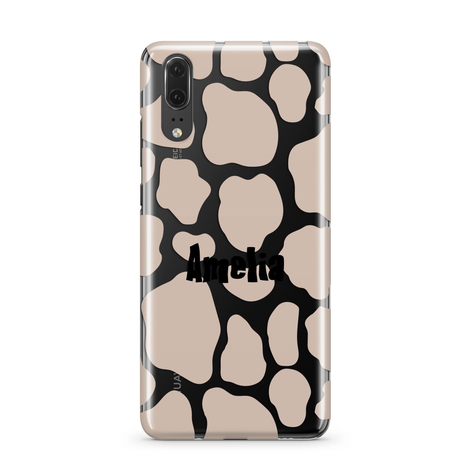 Custom Beige Cow Print Huawei P20 Phone Case