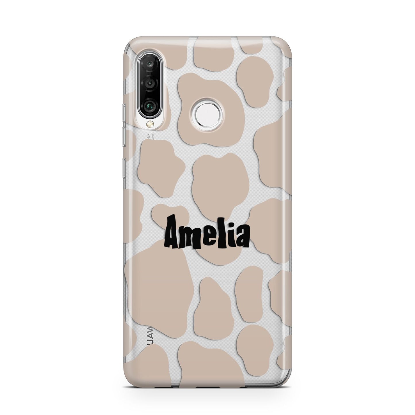 Custom Beige Cow Print Huawei P30 Lite Phone Case