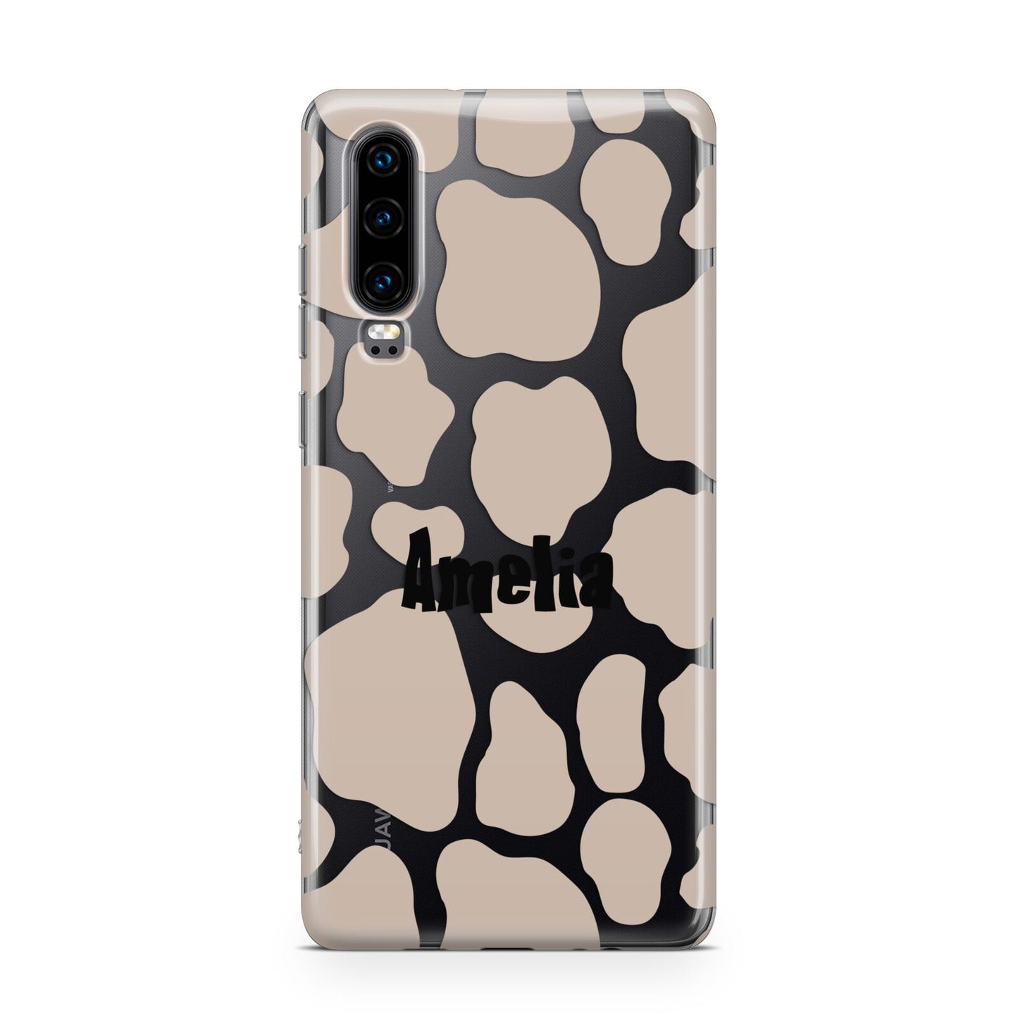 Custom Beige Cow Print Huawei P30 Phone Case