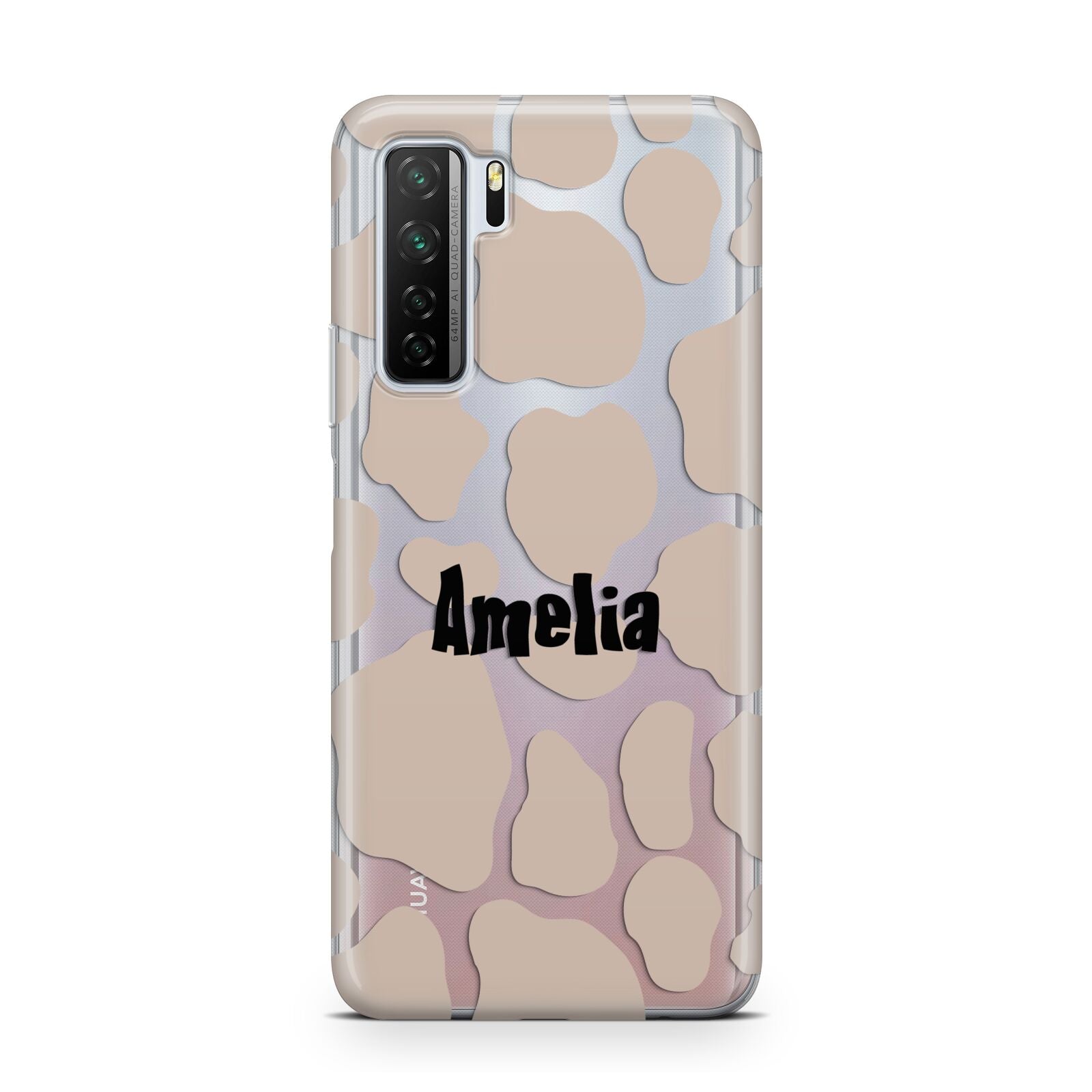 Custom Beige Cow Print Huawei P40 Lite 5G Phone Case