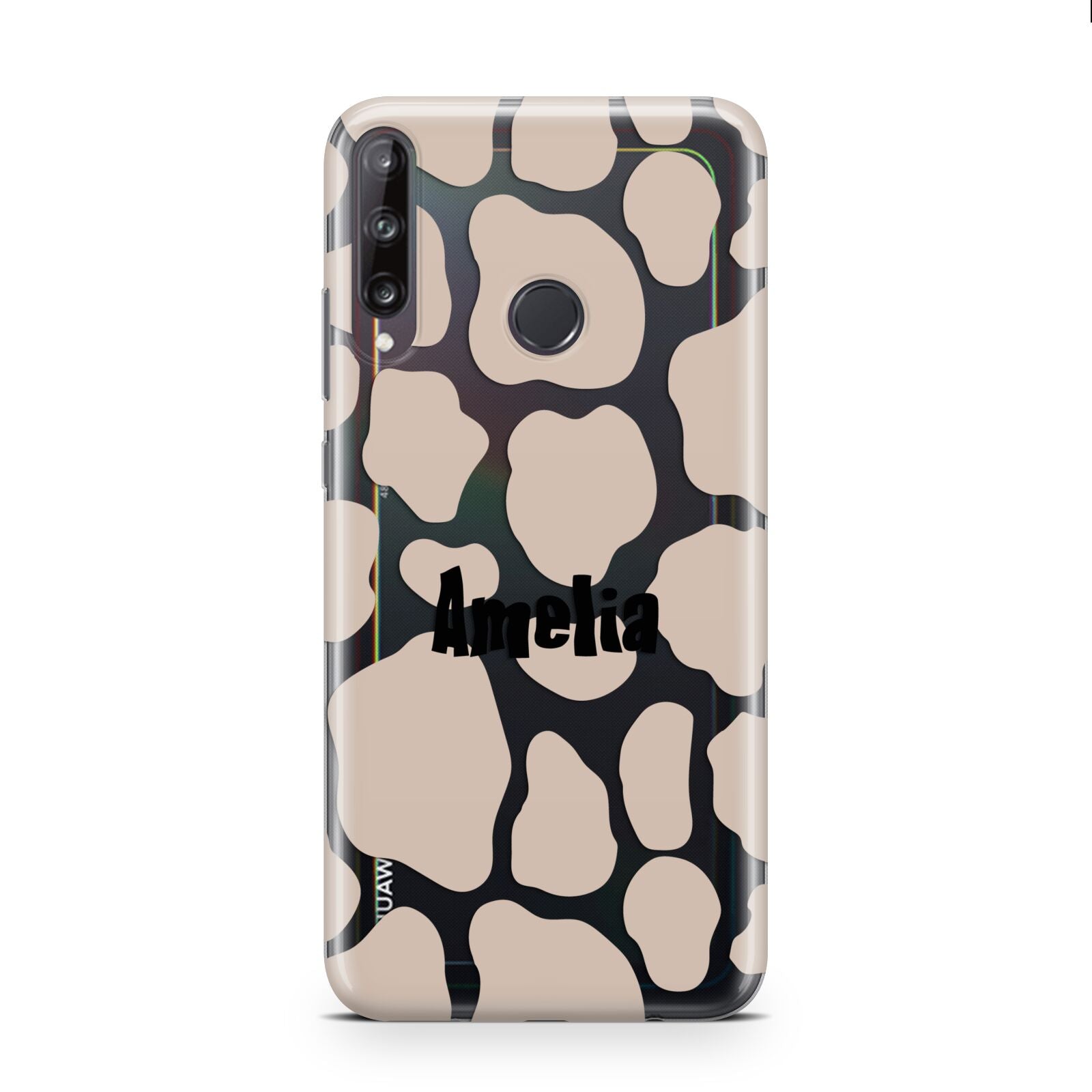 Custom Beige Cow Print Huawei P40 Lite E Phone Case