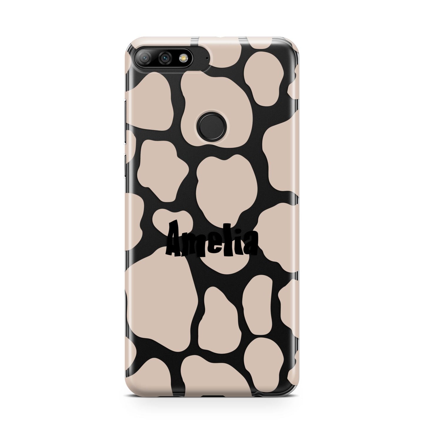 Custom Beige Cow Print Huawei Y7 2018