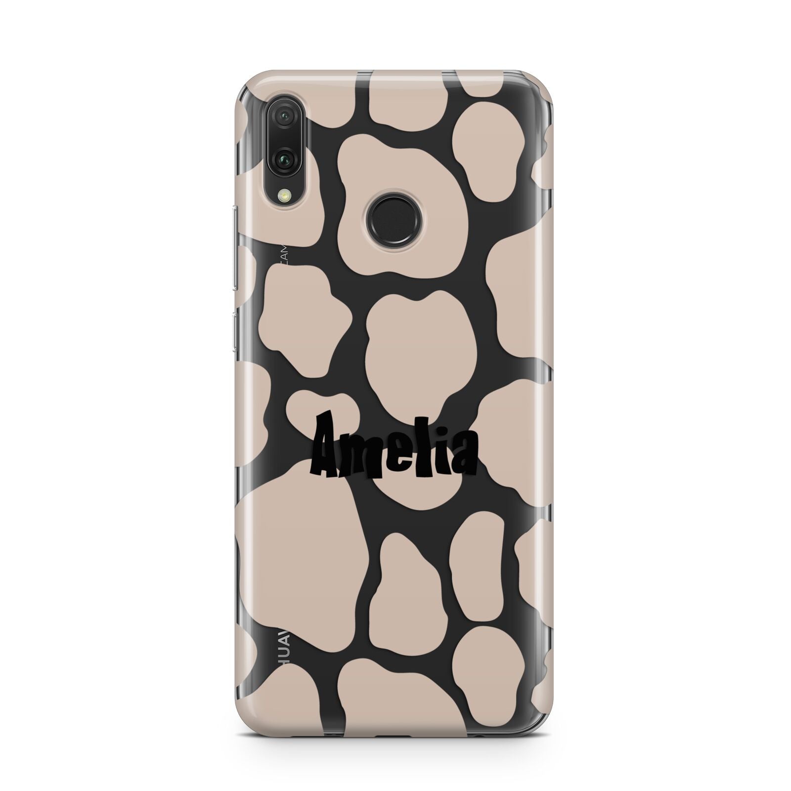 Custom Beige Cow Print Huawei Y9 2019