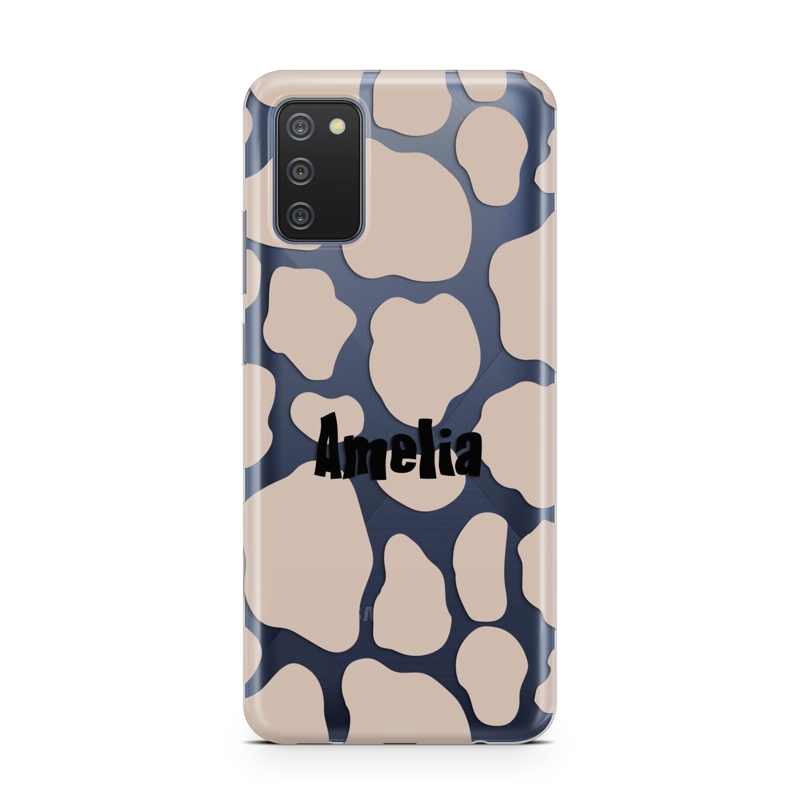 Custom Beige Cow Print Samsung A02s Case