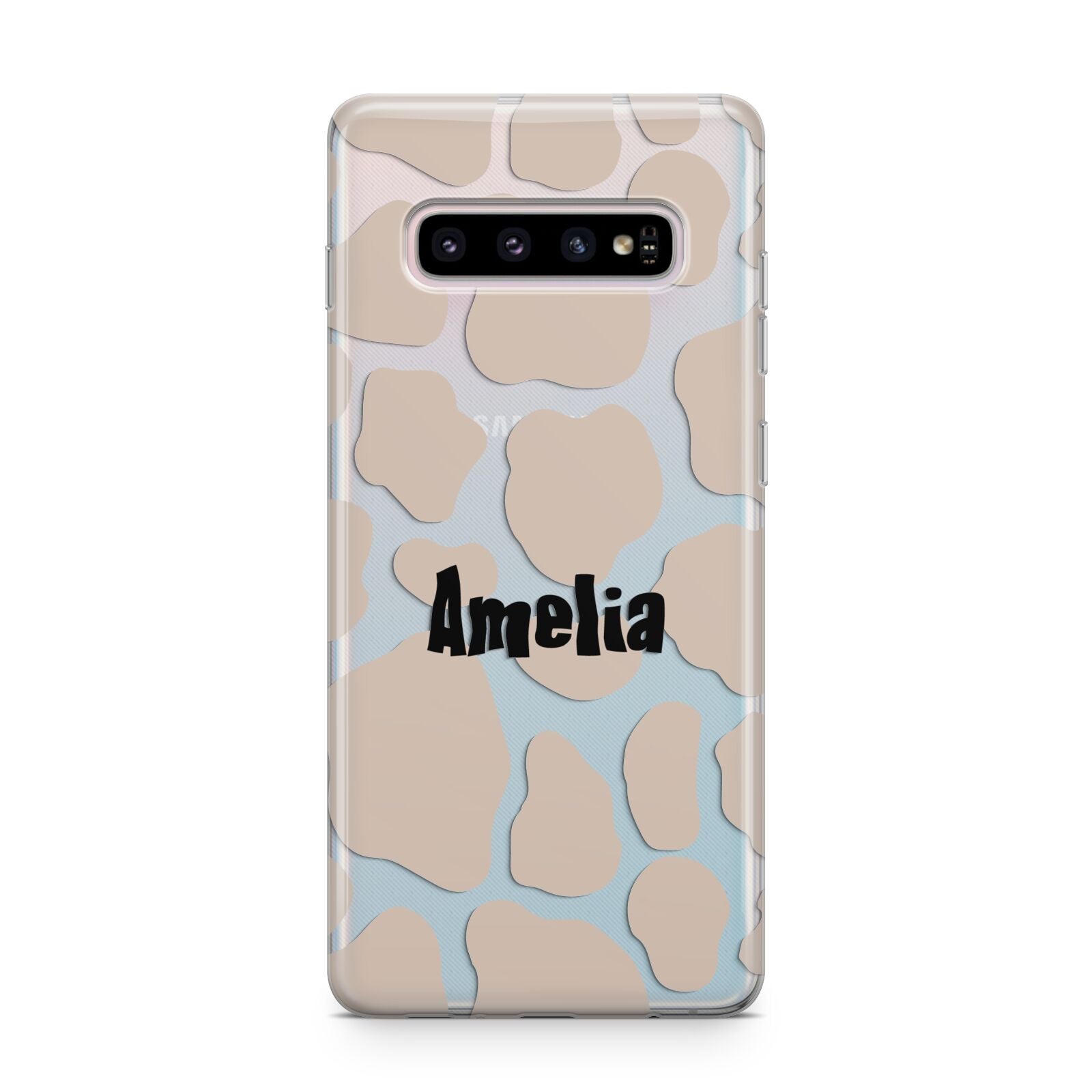 Custom Beige Cow Print Samsung Galaxy S10 Plus Case