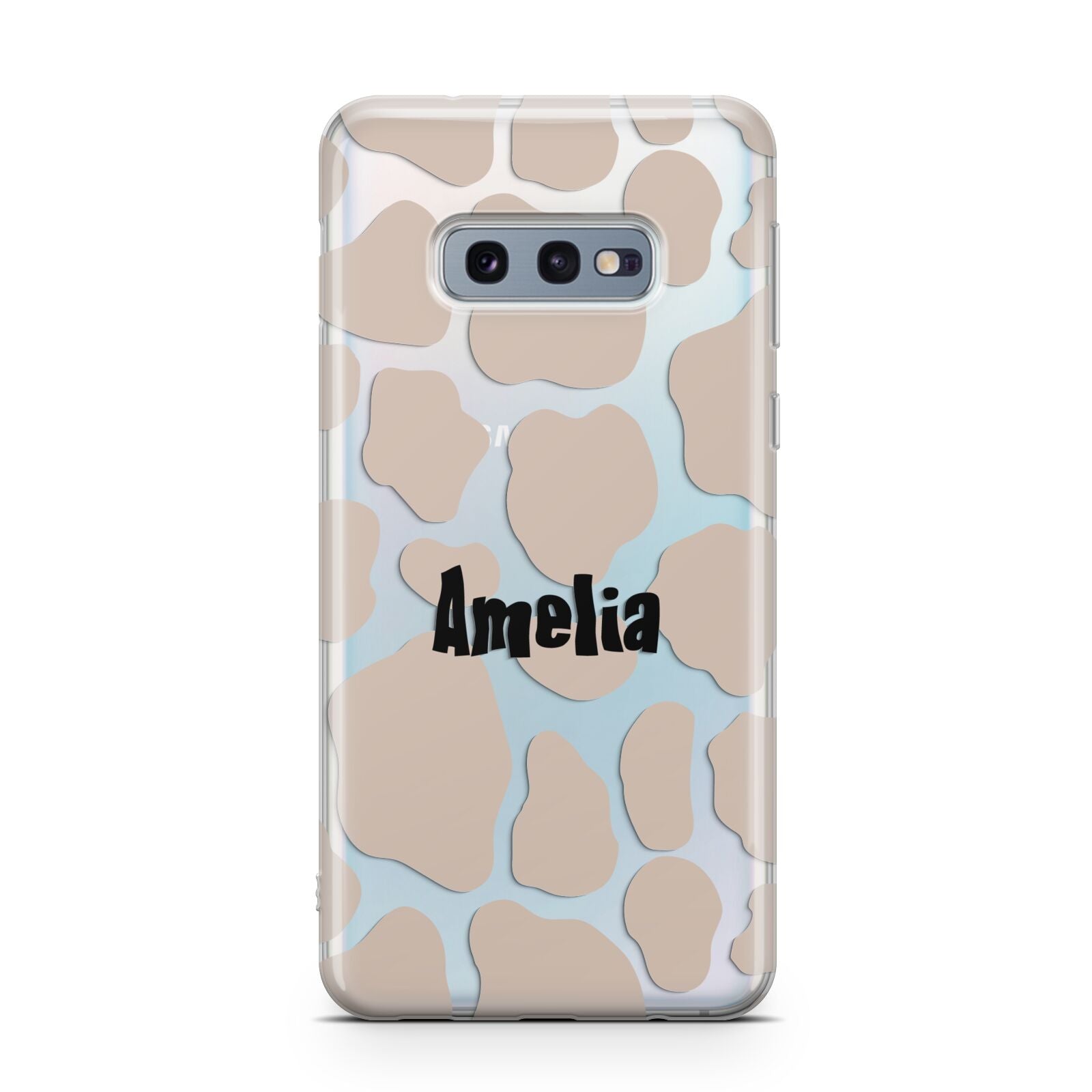 Custom Beige Cow Print Samsung Galaxy S10E Case