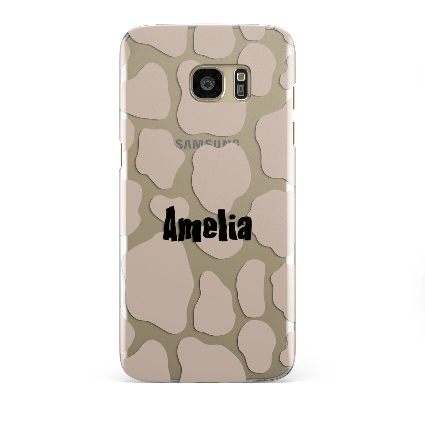 Custom Beige Cow Print Samsung Galaxy S7 Edge Case