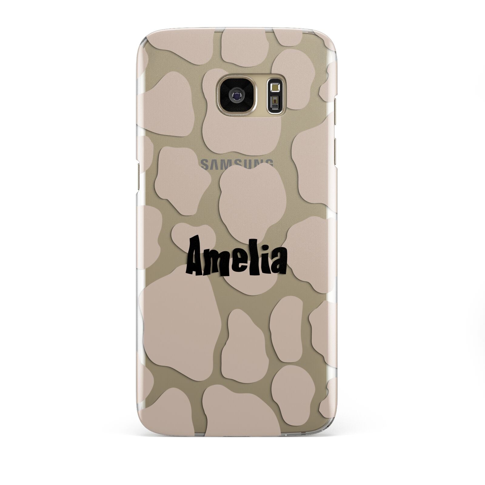 Custom Beige Cow Print Samsung Galaxy S7 Edge Case