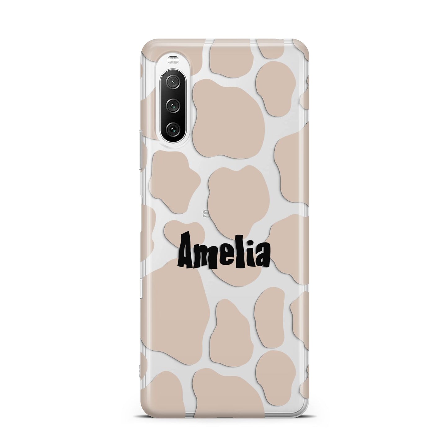 Custom Beige Cow Print Sony Xperia 10 III Case