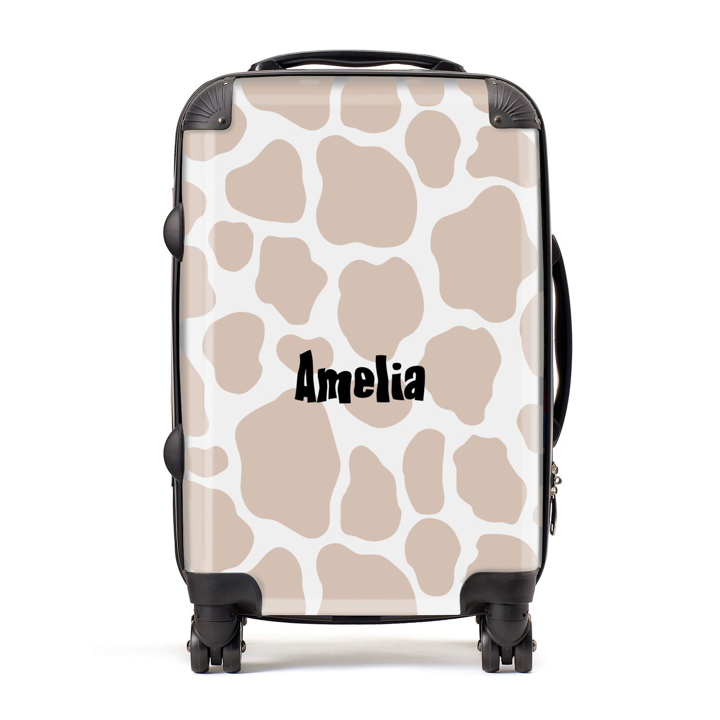 Custom Beige Cow Print Suitcase