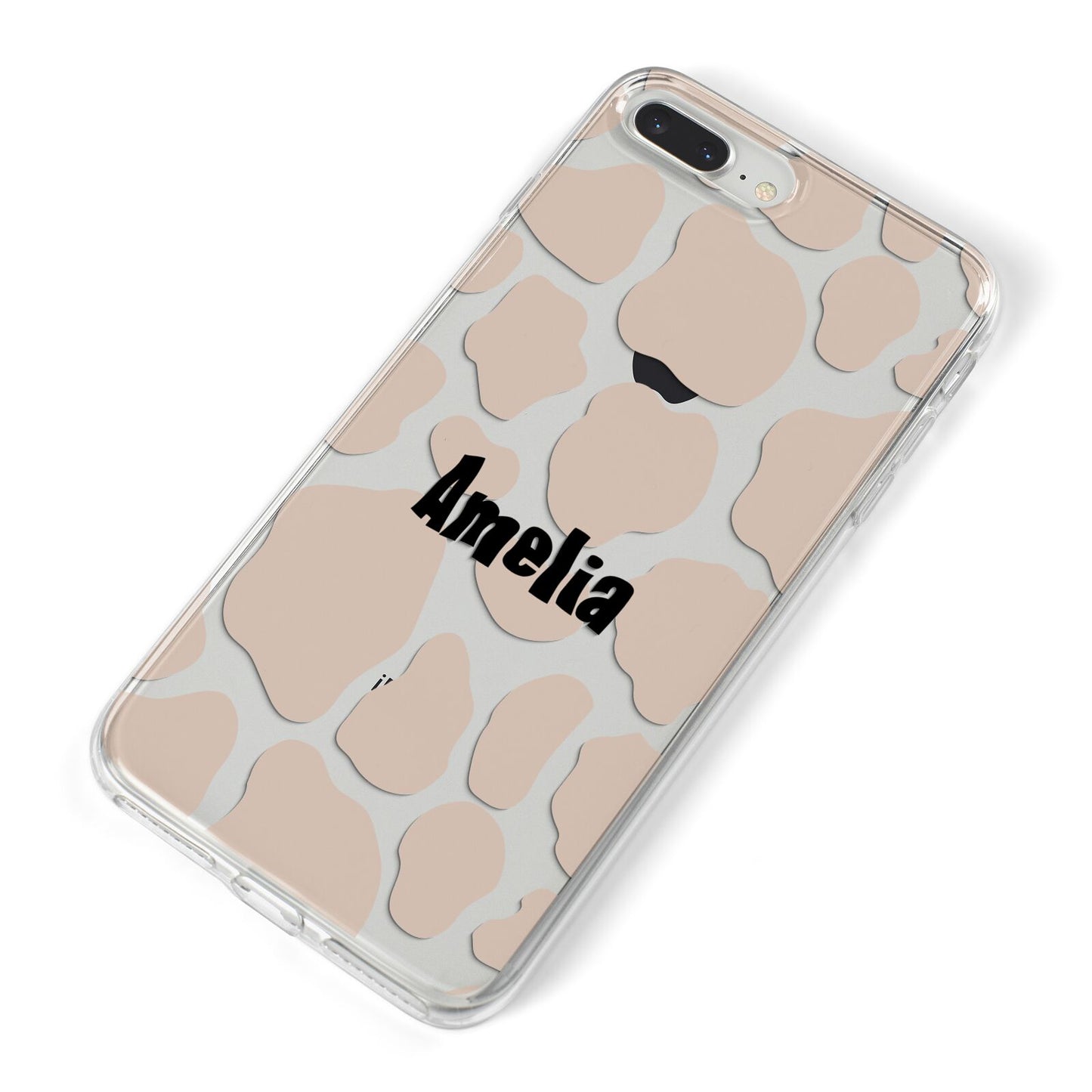 Custom Beige Cow Print iPhone 8 Plus Bumper Case on Silver iPhone Alternative Image