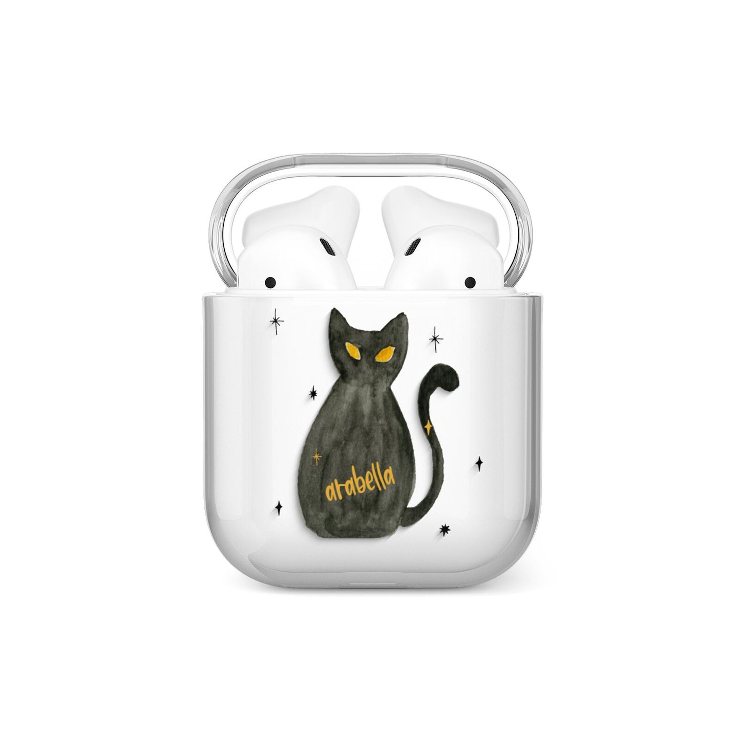 Custom Black Cat AirPods Case