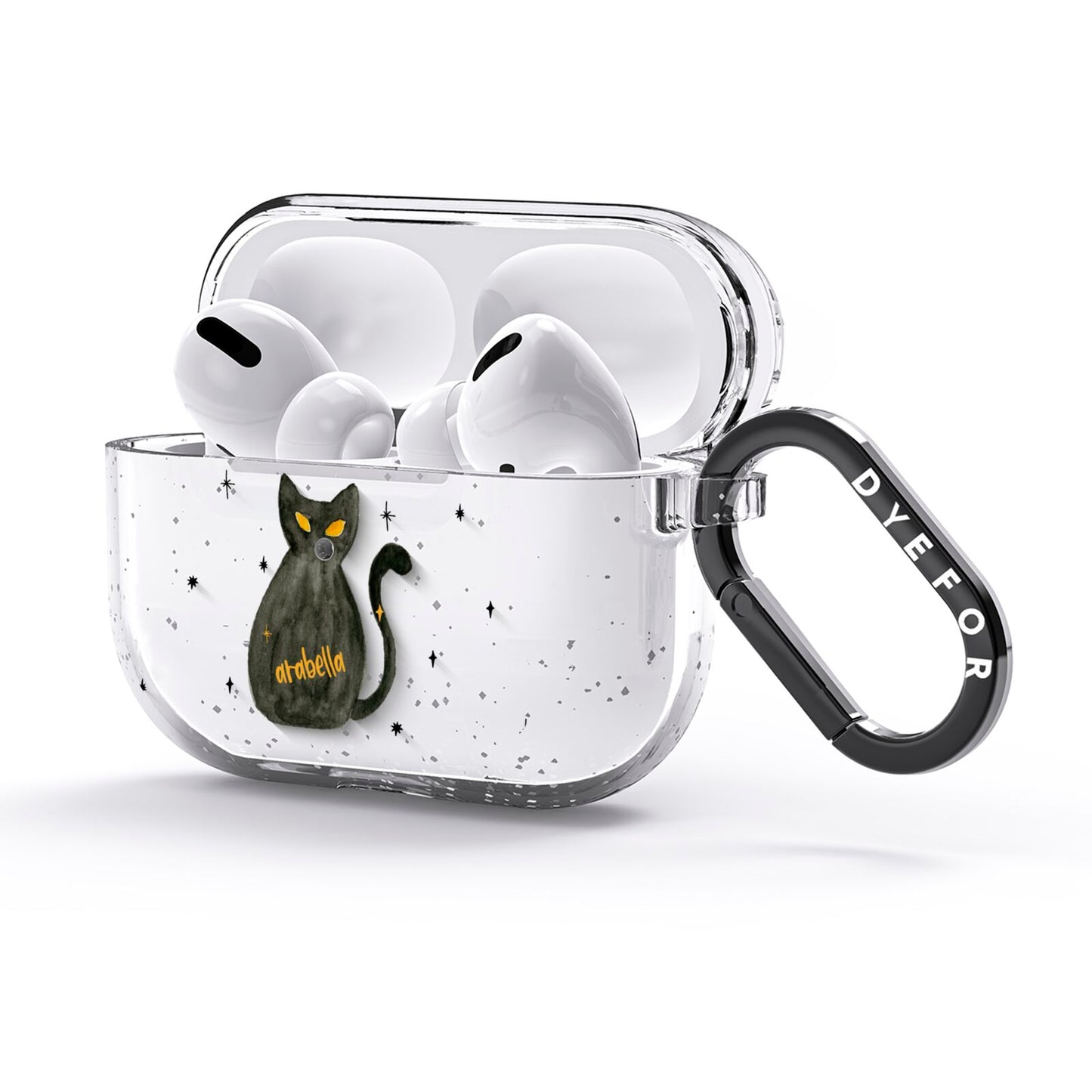 Custom Black Cat AirPods Glitter Case 3rd Gen Side Image