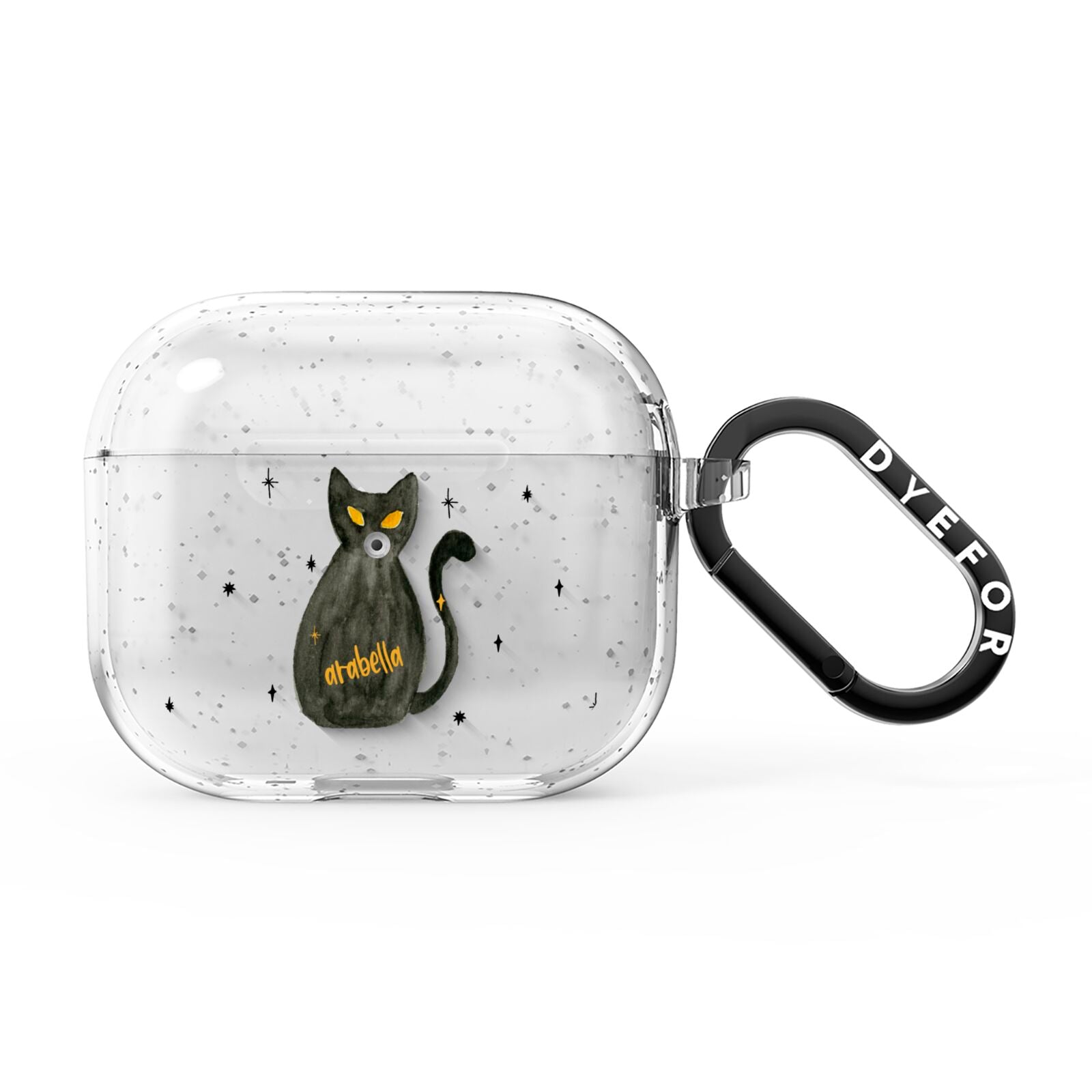 Custom Black Cat AirPods Glitter Case 3rd Gen