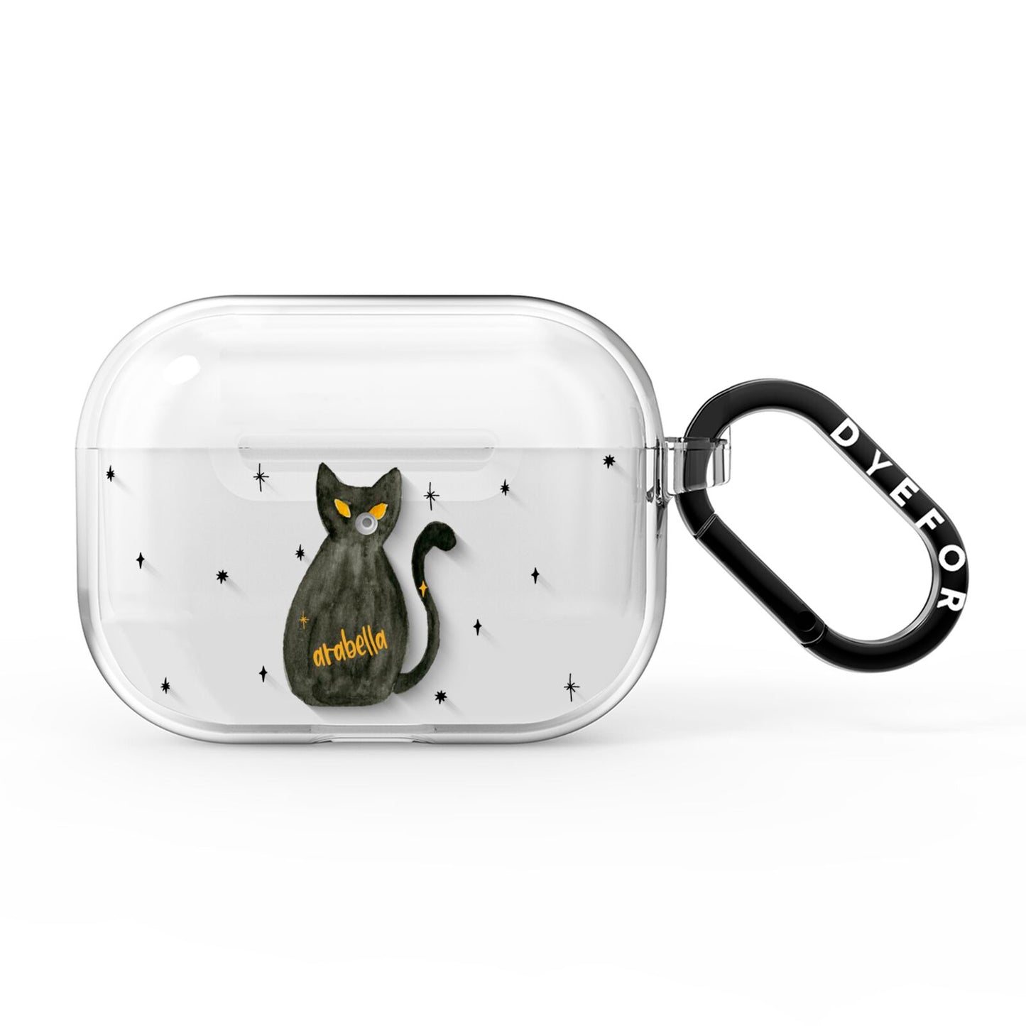 Custom Black Cat AirPods Pro Clear Case