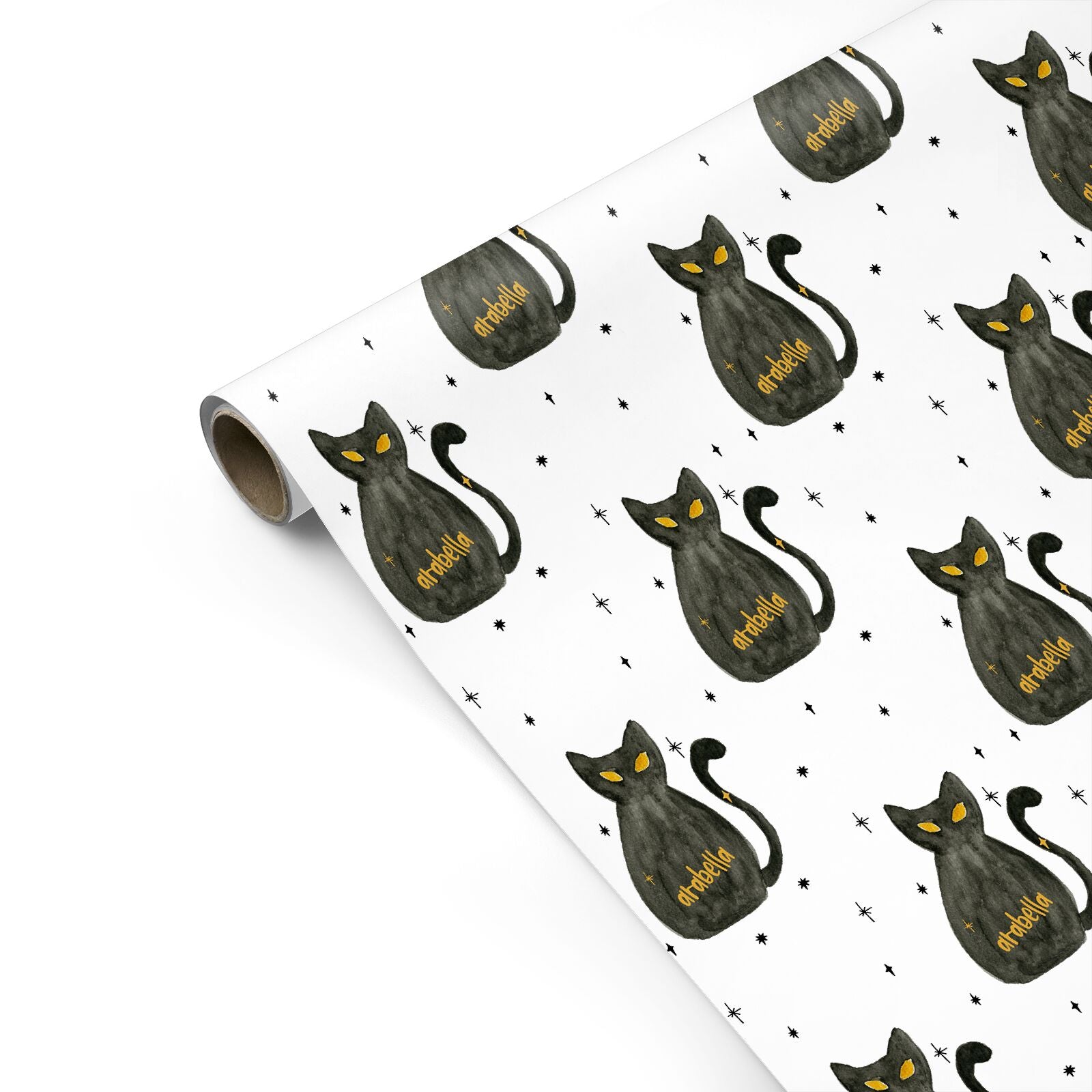 Custom Black Cat Personalised Gift Wrap