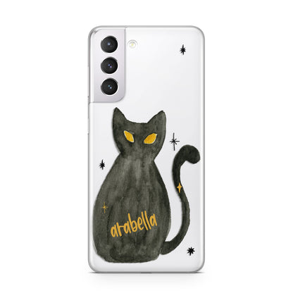 Custom Black Cat Samsung S21 Case