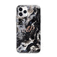 Custom Black Swirl Marble Apple iPhone 11 Pro Max in Silver with Bumper Case