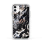 Custom Black Swirl Marble Apple iPhone 11 in White with White Impact Case