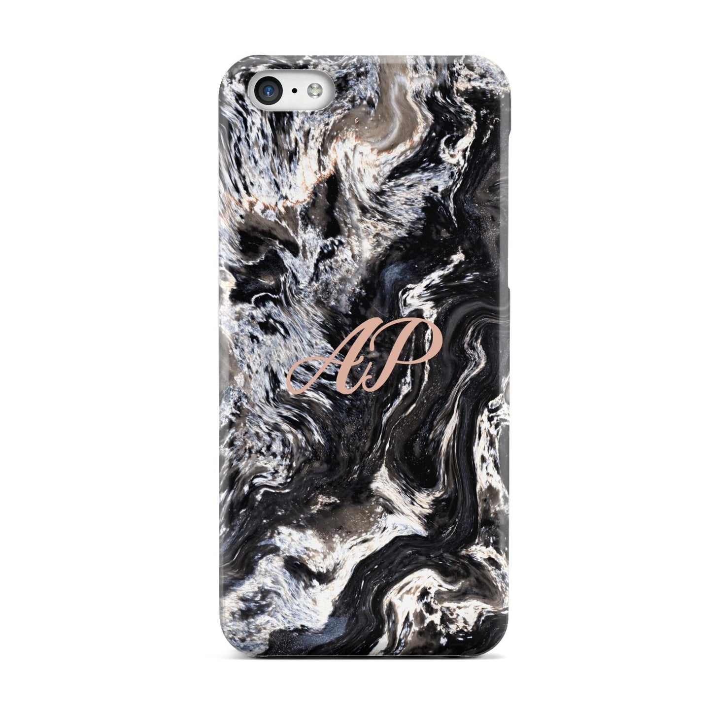 Custom Black Swirl Marble Apple iPhone 5c Case