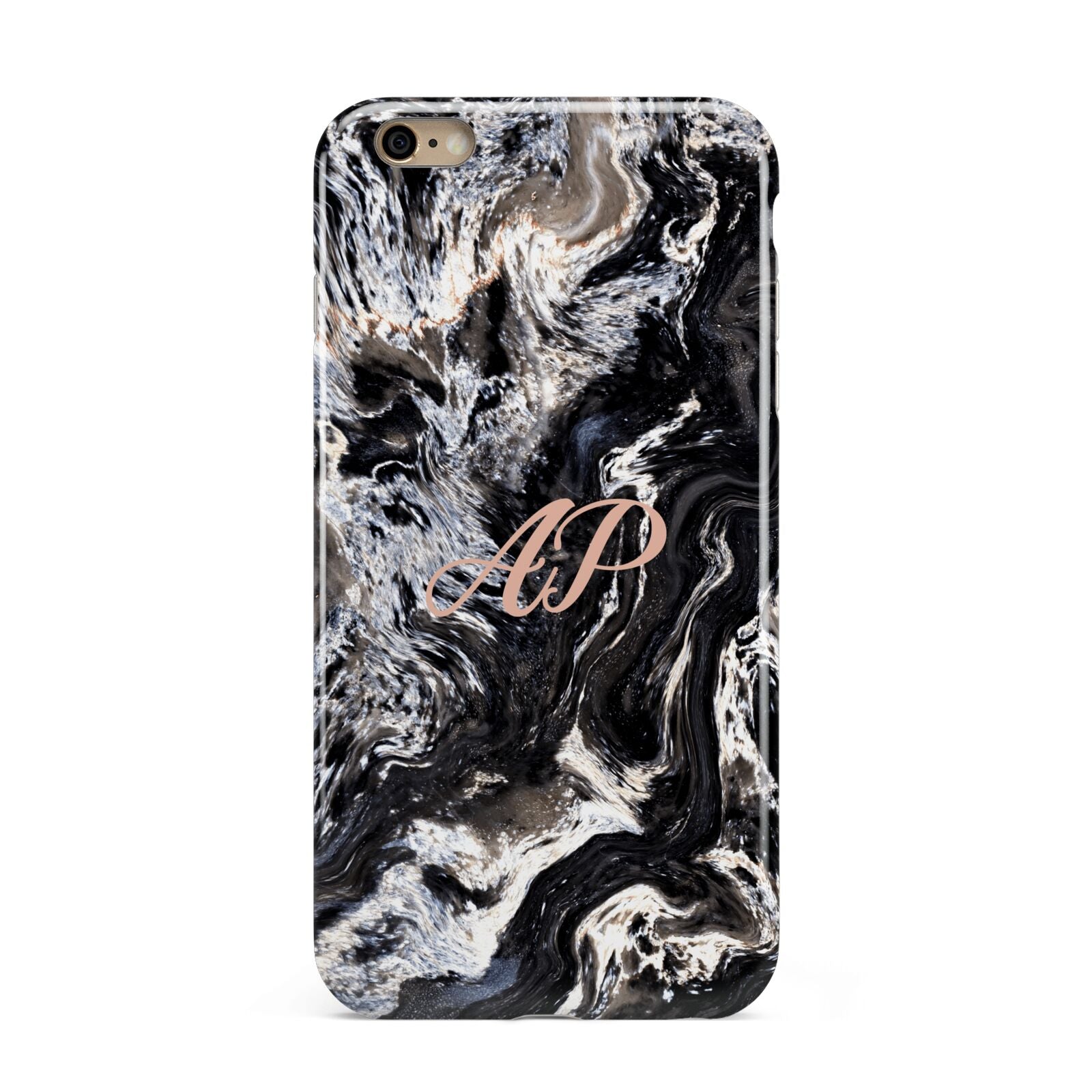 Custom Black Swirl Marble Apple iPhone 6 Plus 3D Tough Case