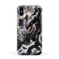 Custom Black Swirl Marble Apple iPhone XS 3D Tough